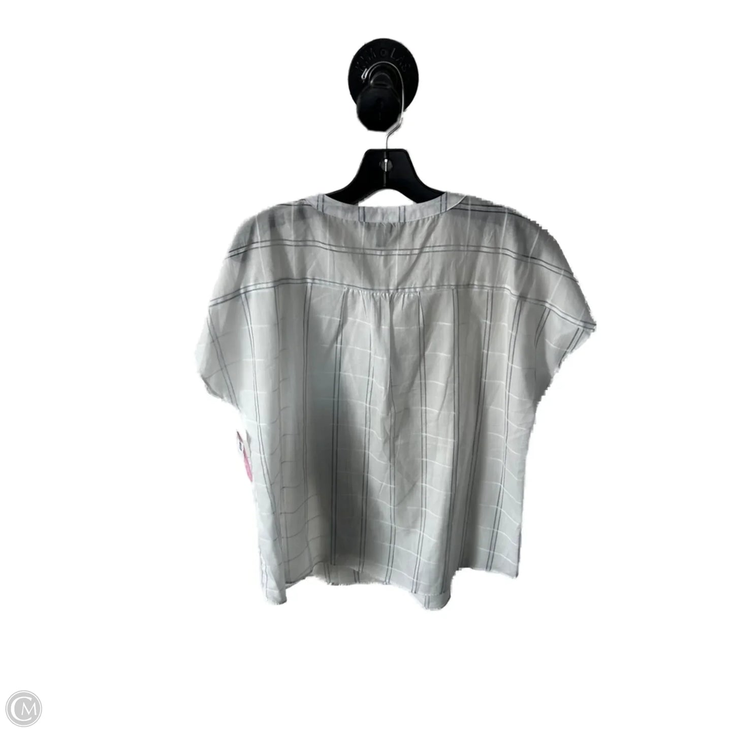 Top Short Sleeve By Banana Republic In Blue & White, Size: L