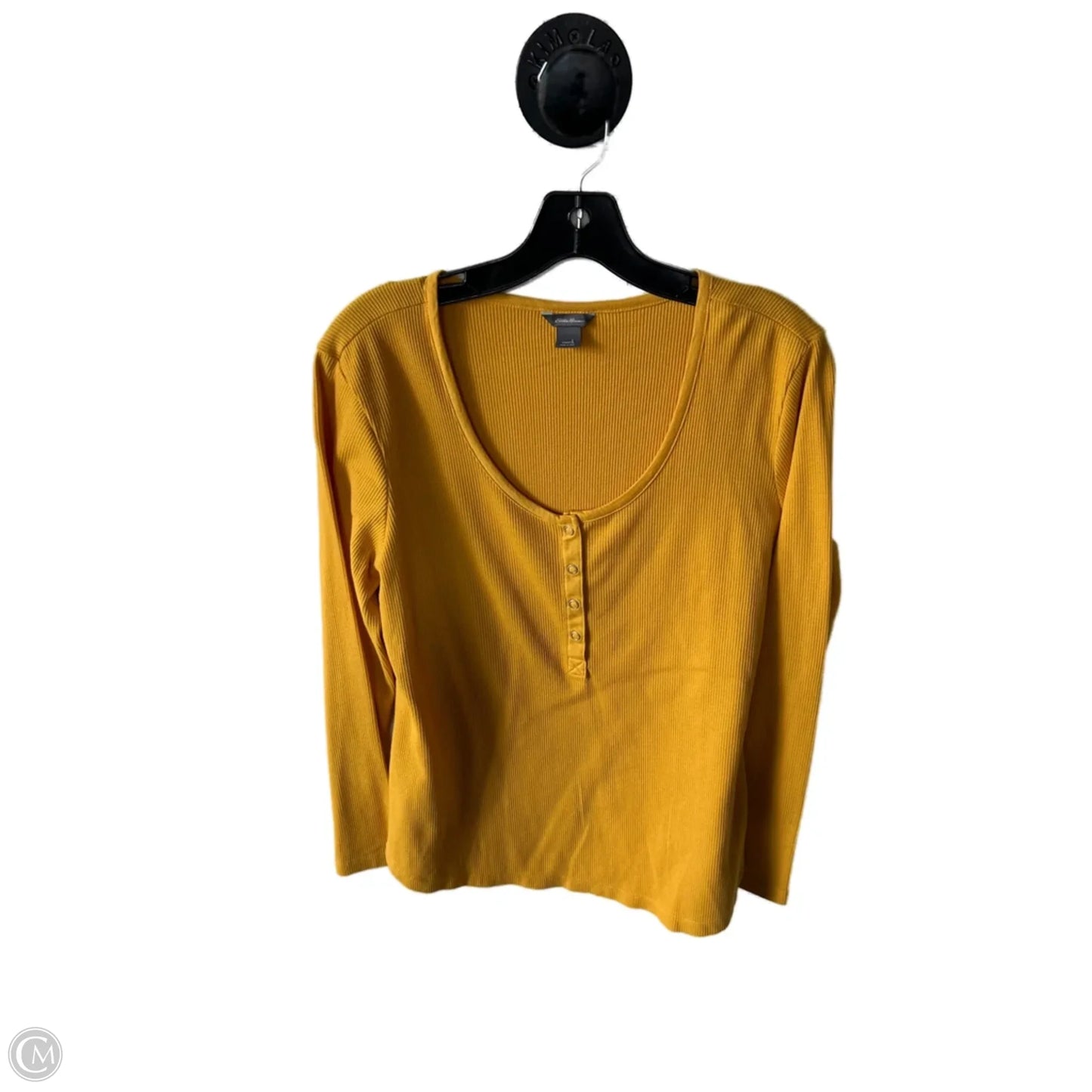 Top Long Sleeve Basic By Eddie Bauer In Yellow, Size: L