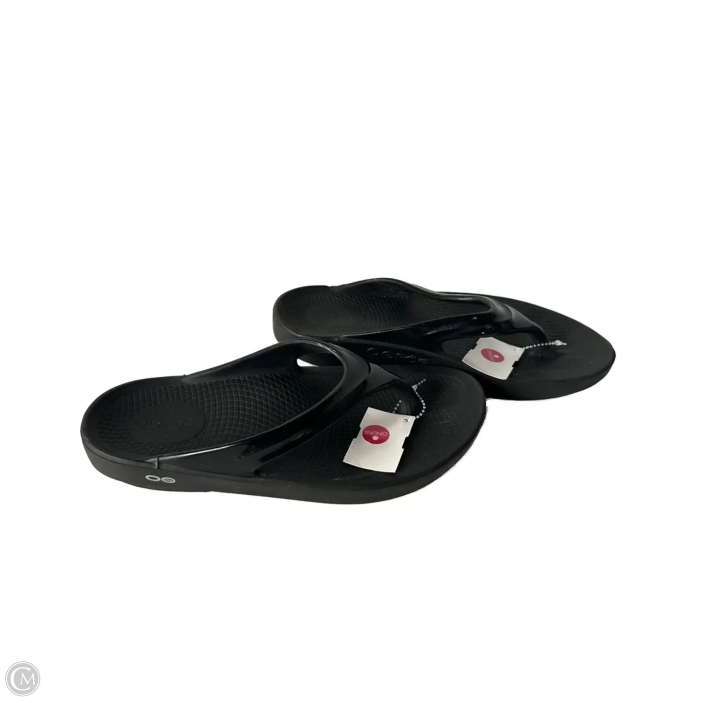 Sandals Flip Flops By Oofos In Black, Size: 9