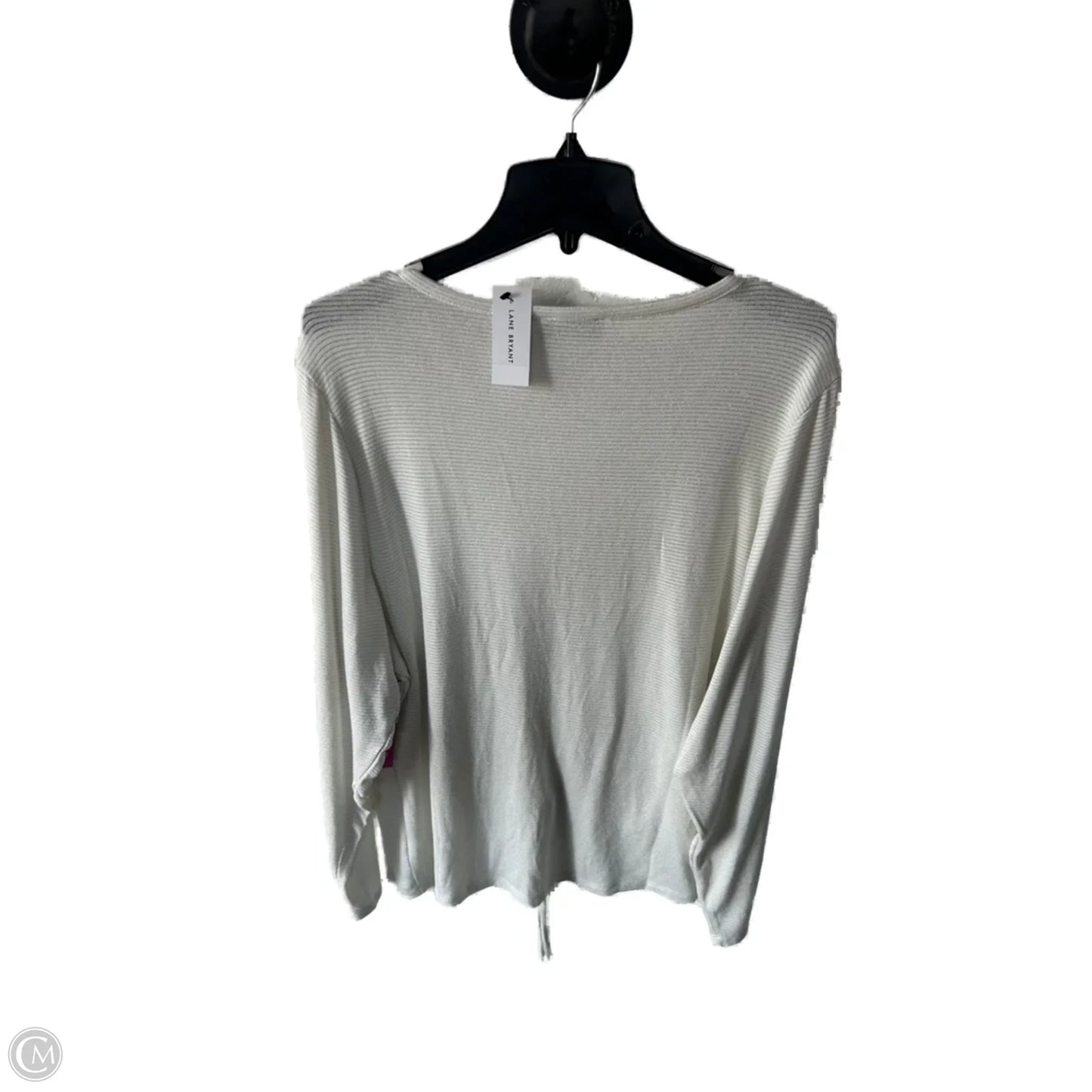 Top Long Sleeve By Lane Bryant In Silver & White, Size: 3x