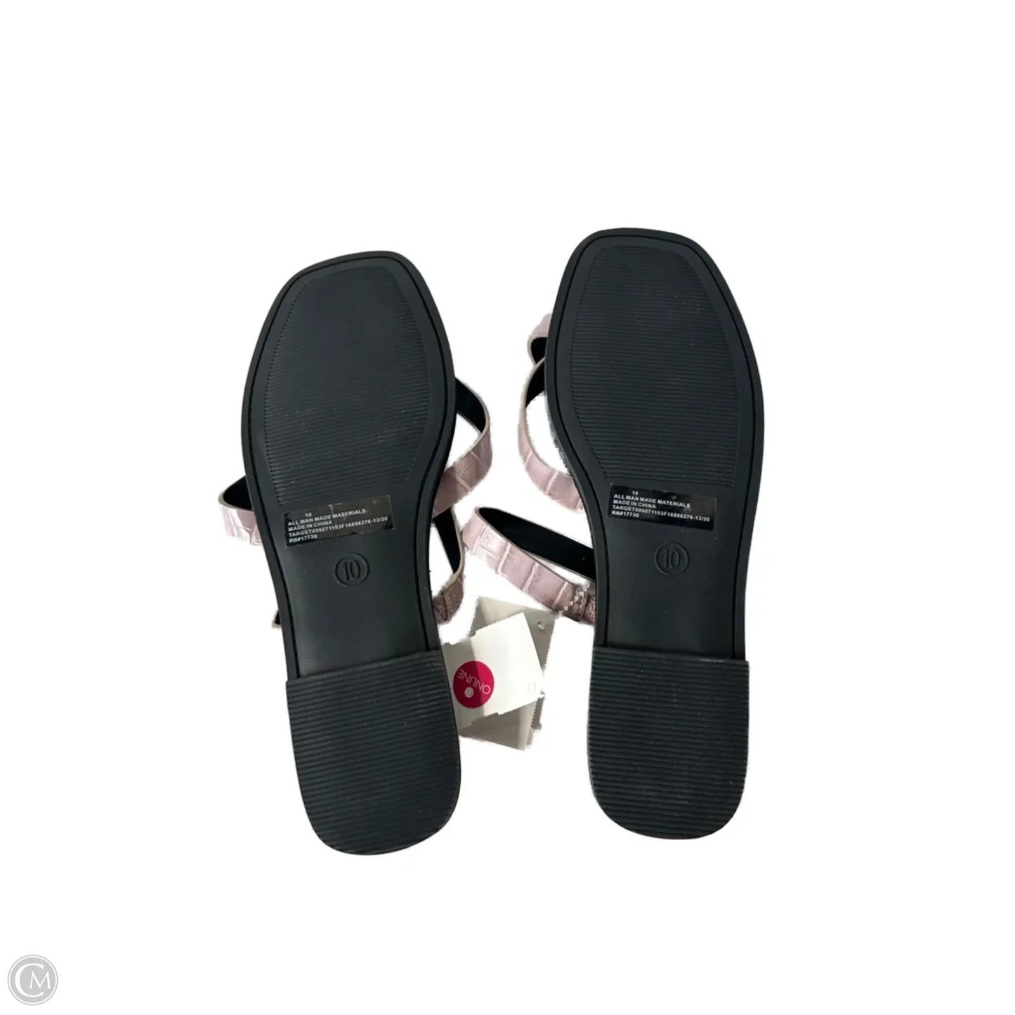 Sandals Flats By A New Day In Black & Purple, Size: 10