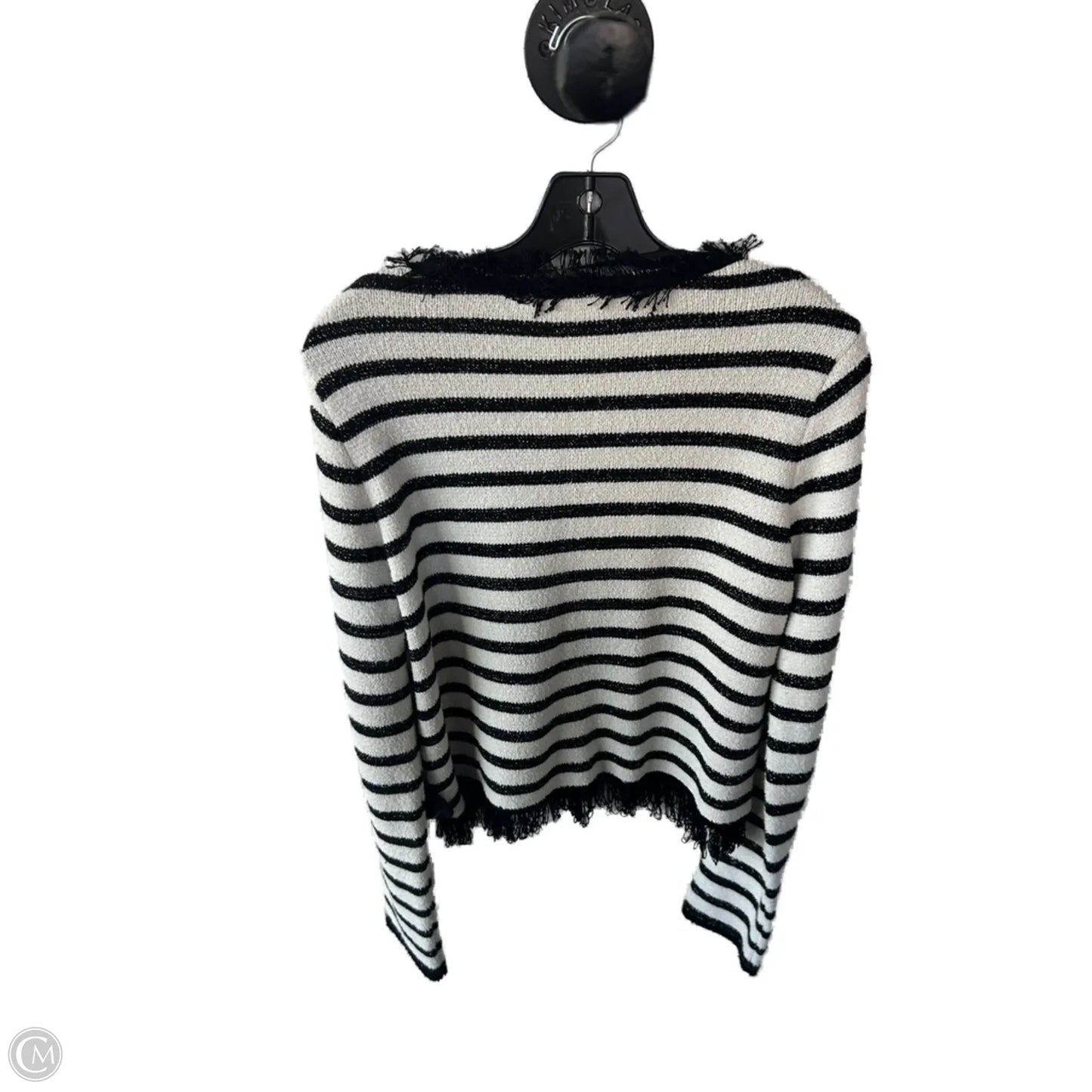 Sweater Cardigan By Mng In Black & Cream, Size: M