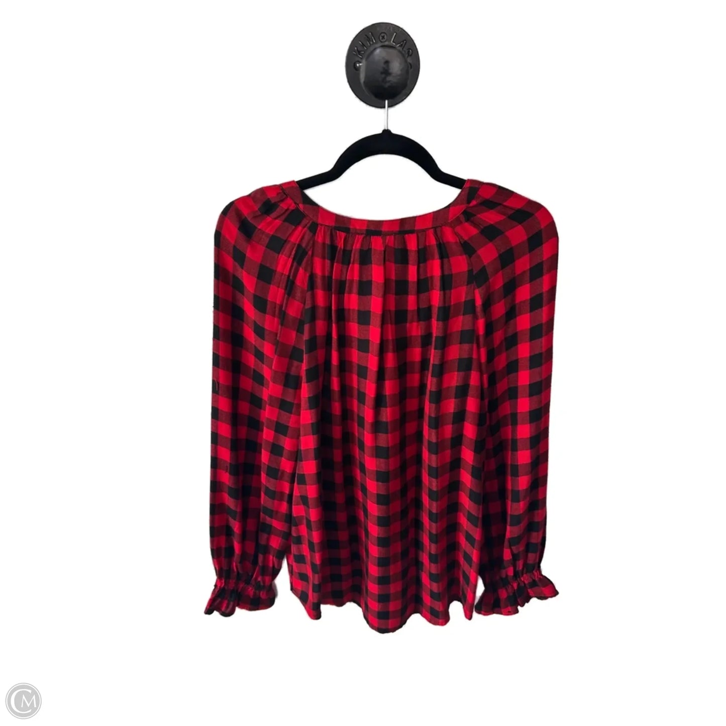 Top Long Sleeve By Beachlunchlounge In Black & Red, Size: M