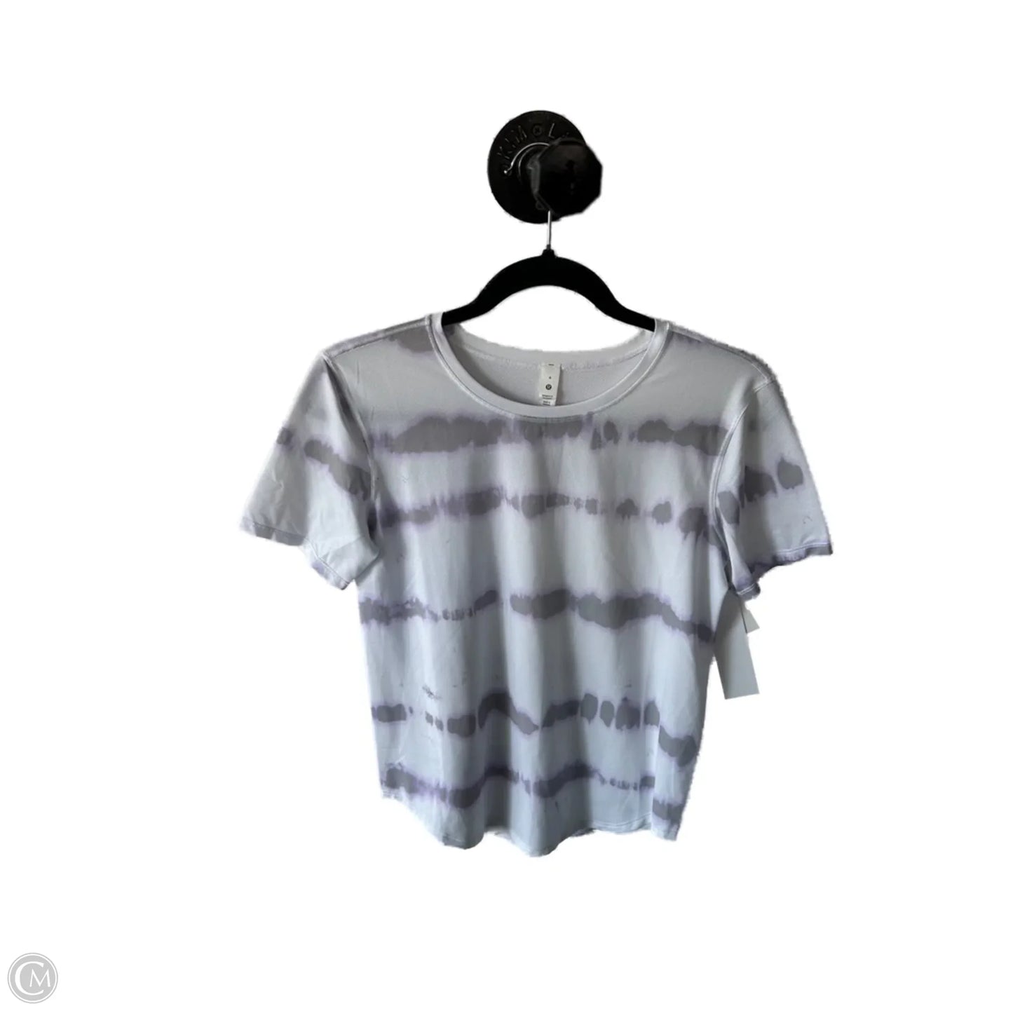 Athletic Top Short Sleeve By Lululemon In Grey & Purple, Size: S