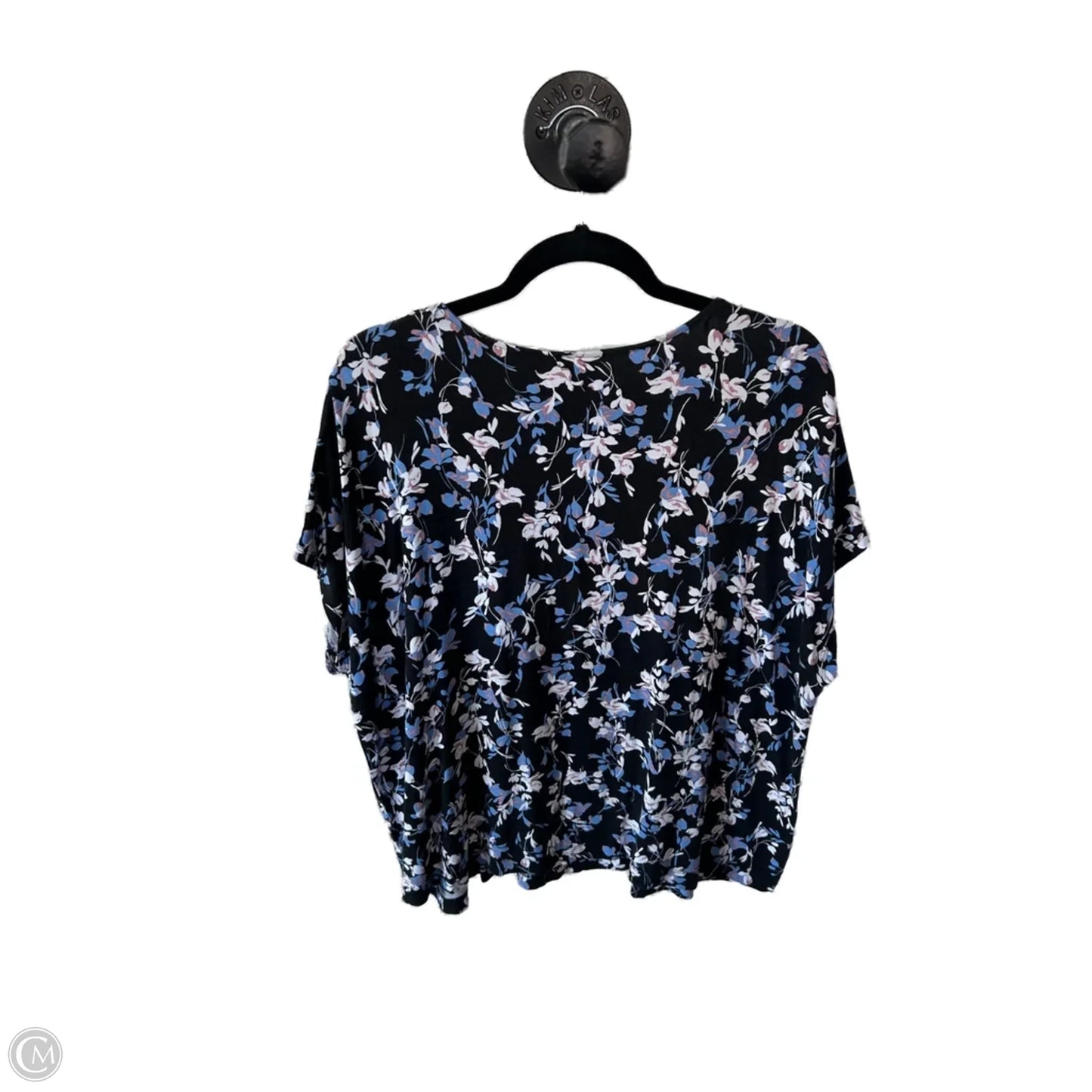 Top Short Sleeve By J. Jill In Black & Blue, Size: Xl