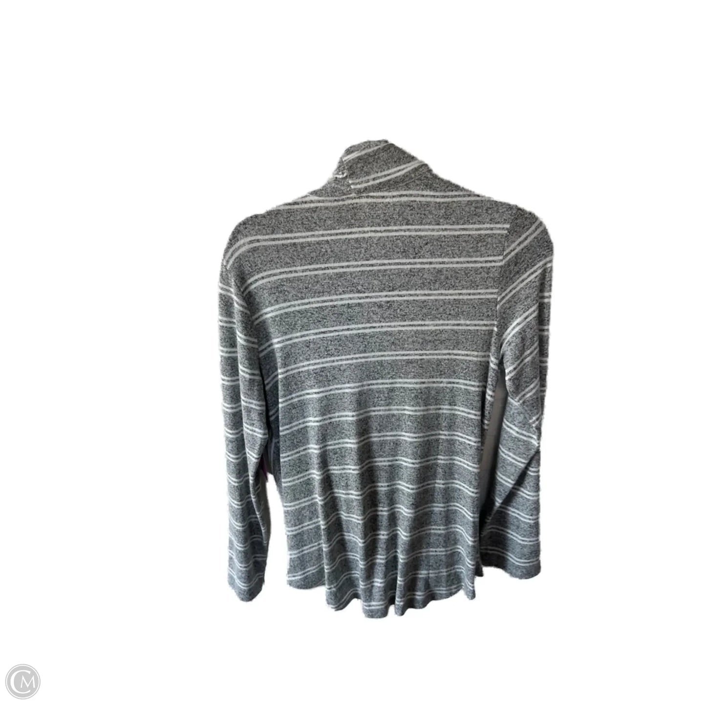 Top Long Sleeve By Monteau In Grey & White, Size: Xl