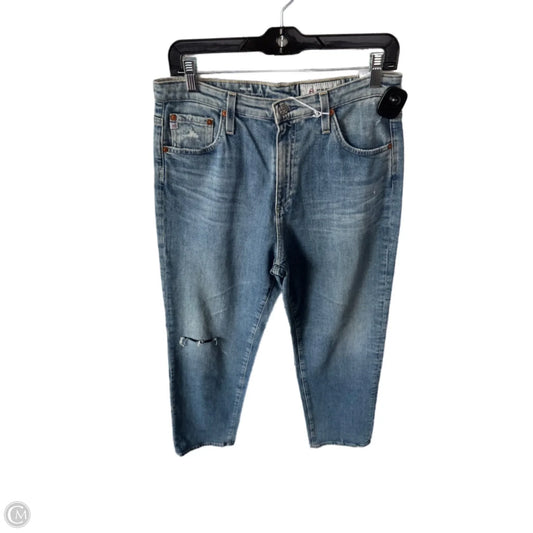 Jeans Straight By Adriano Goldschmied In Blue Denim, Size: 12