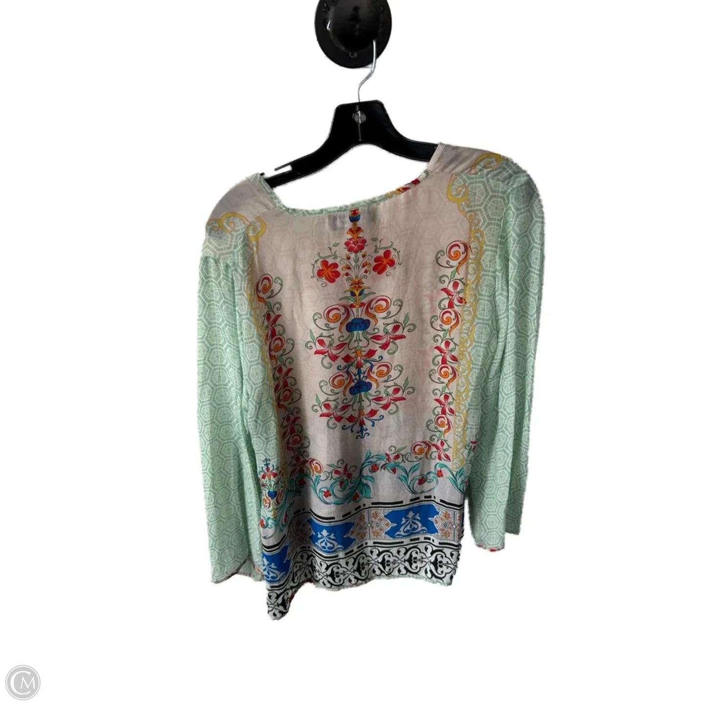Top Long Sleeve By Sundance In Green & Tan, Size: Xs