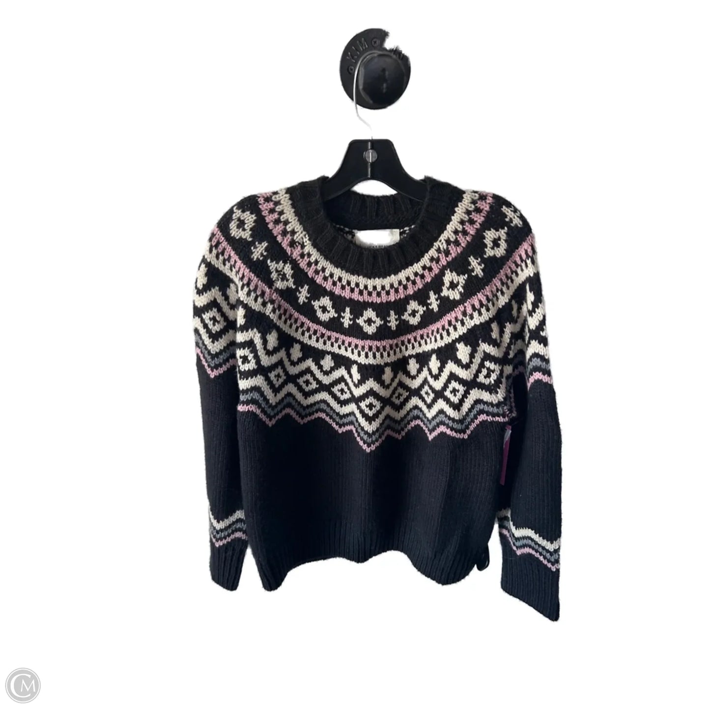 Sweater By Lucky Brand In Black & Pink, Size: S