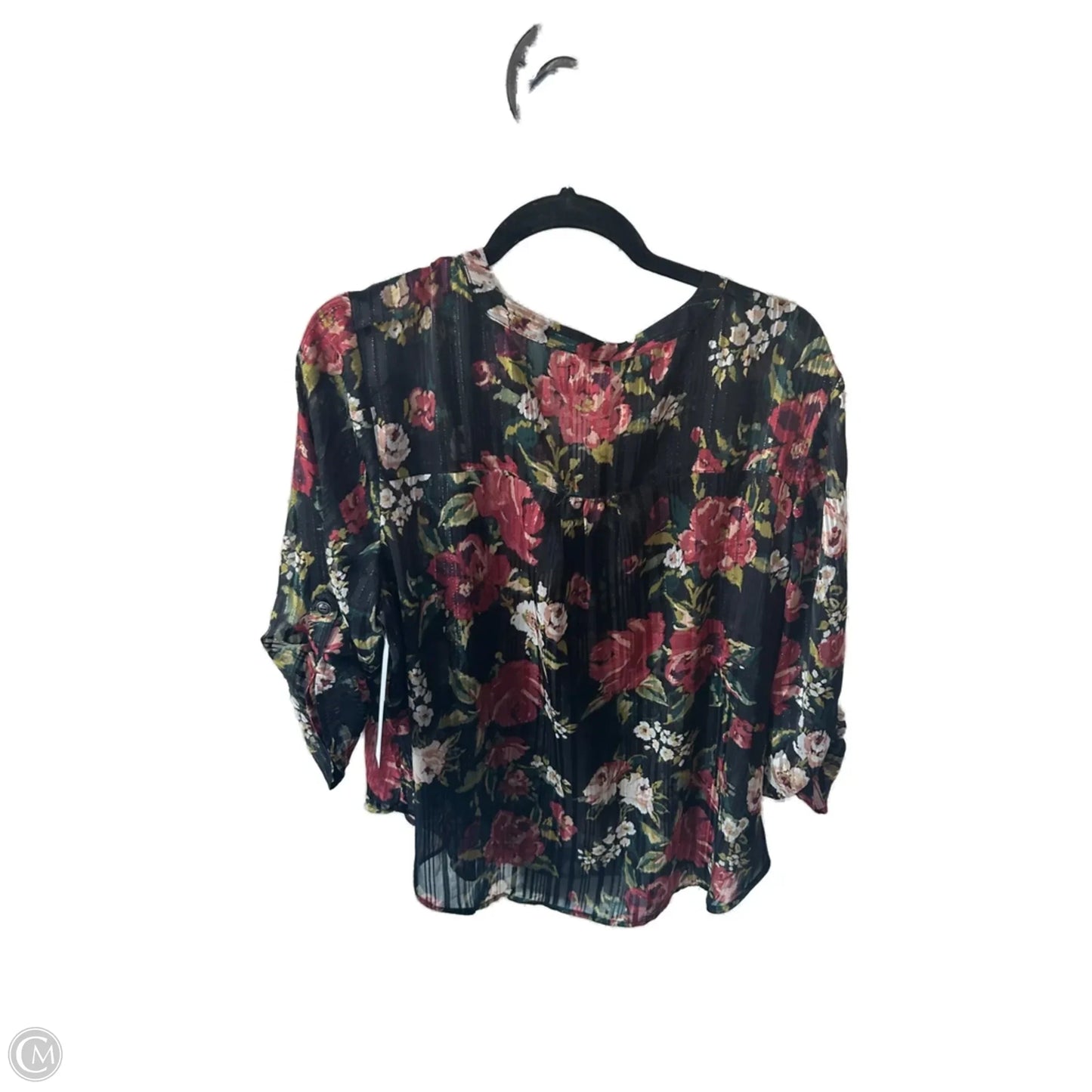 Top Long Sleeve By Maurices In Black & Green, Size: 1x