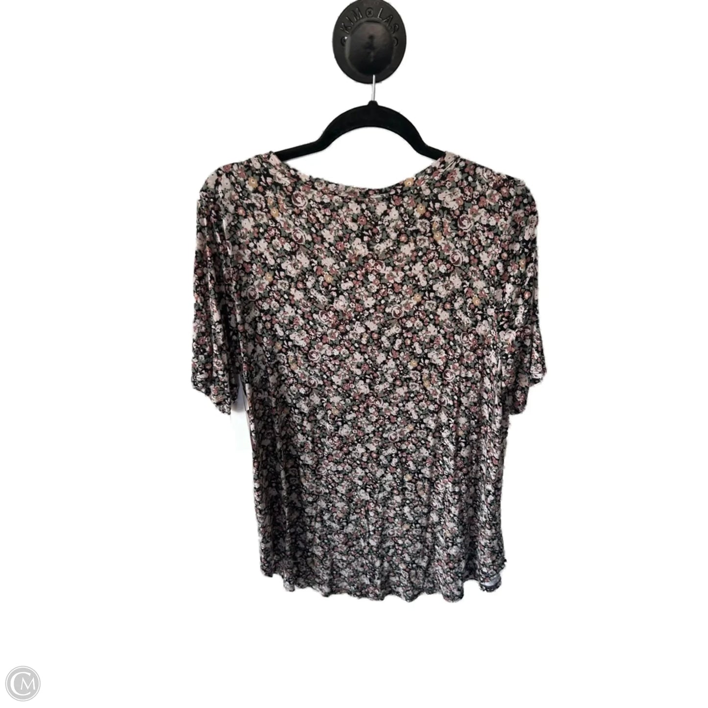 Top Short Sleeve Basic By Maurices In Black & Pink, Size: Xl