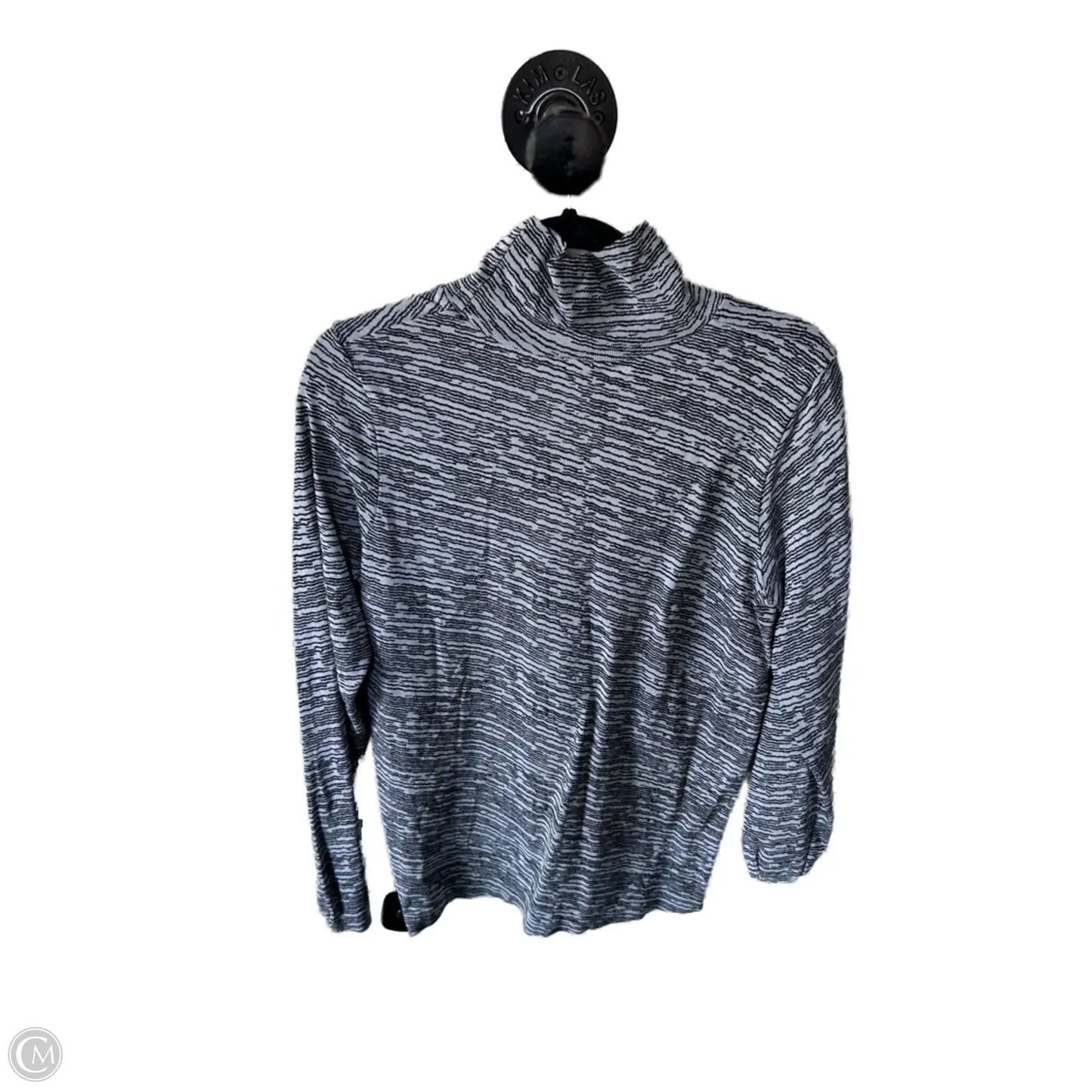 Athletic Top Long Sleeve Collar By Athleta In Black & Grey, Size: Xl