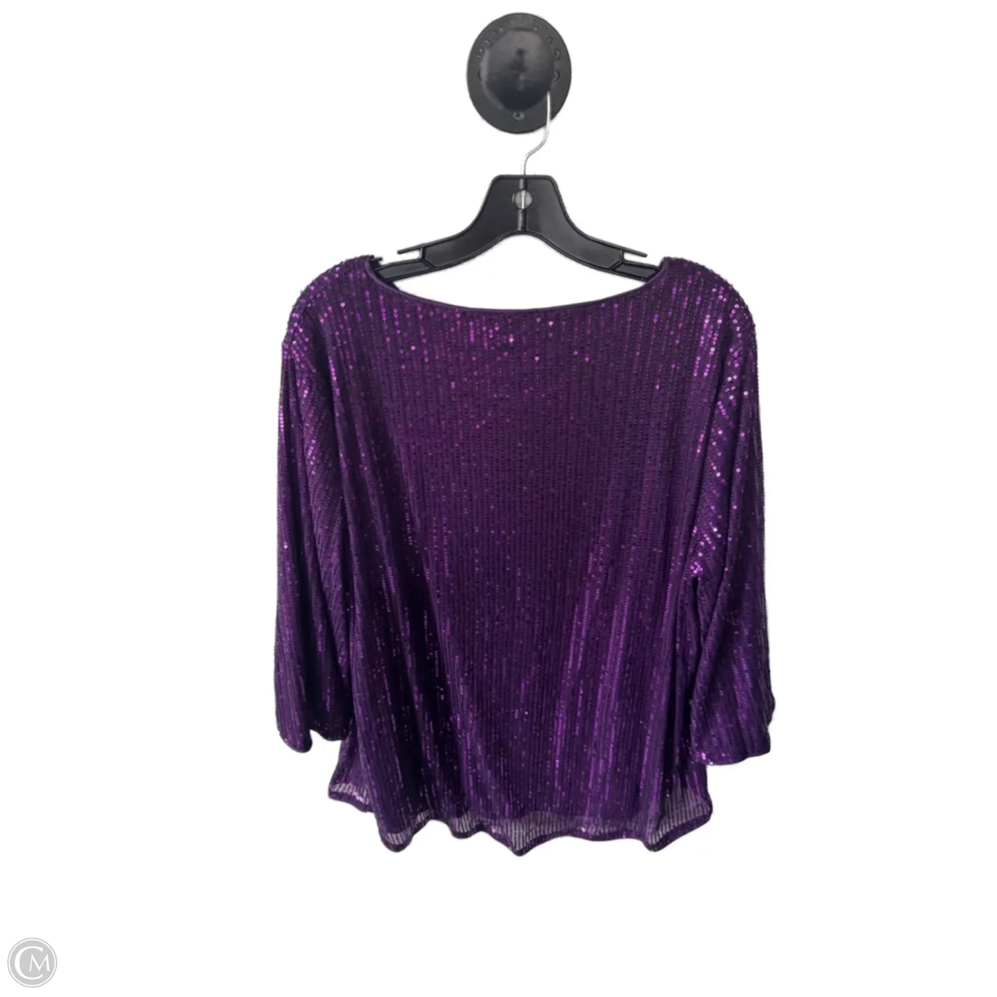Top Long Sleeve By Grace Karin In Purple, Size: 2x
