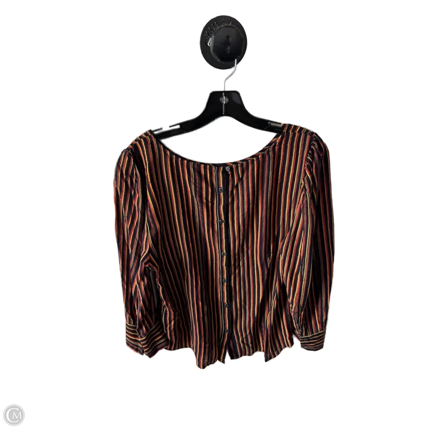 Top 3/4 Sleeve By Meadow Rue In Blue & Orange, Size: L