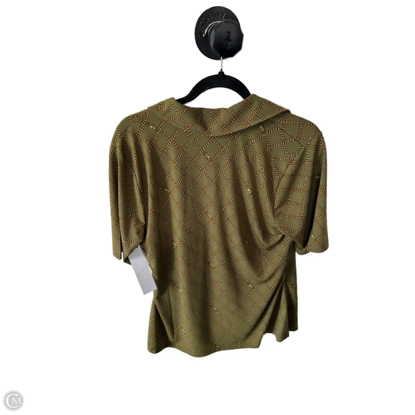 Top Short Sleeve By Michael By Michael Kors In Green & Yellow, Size: L