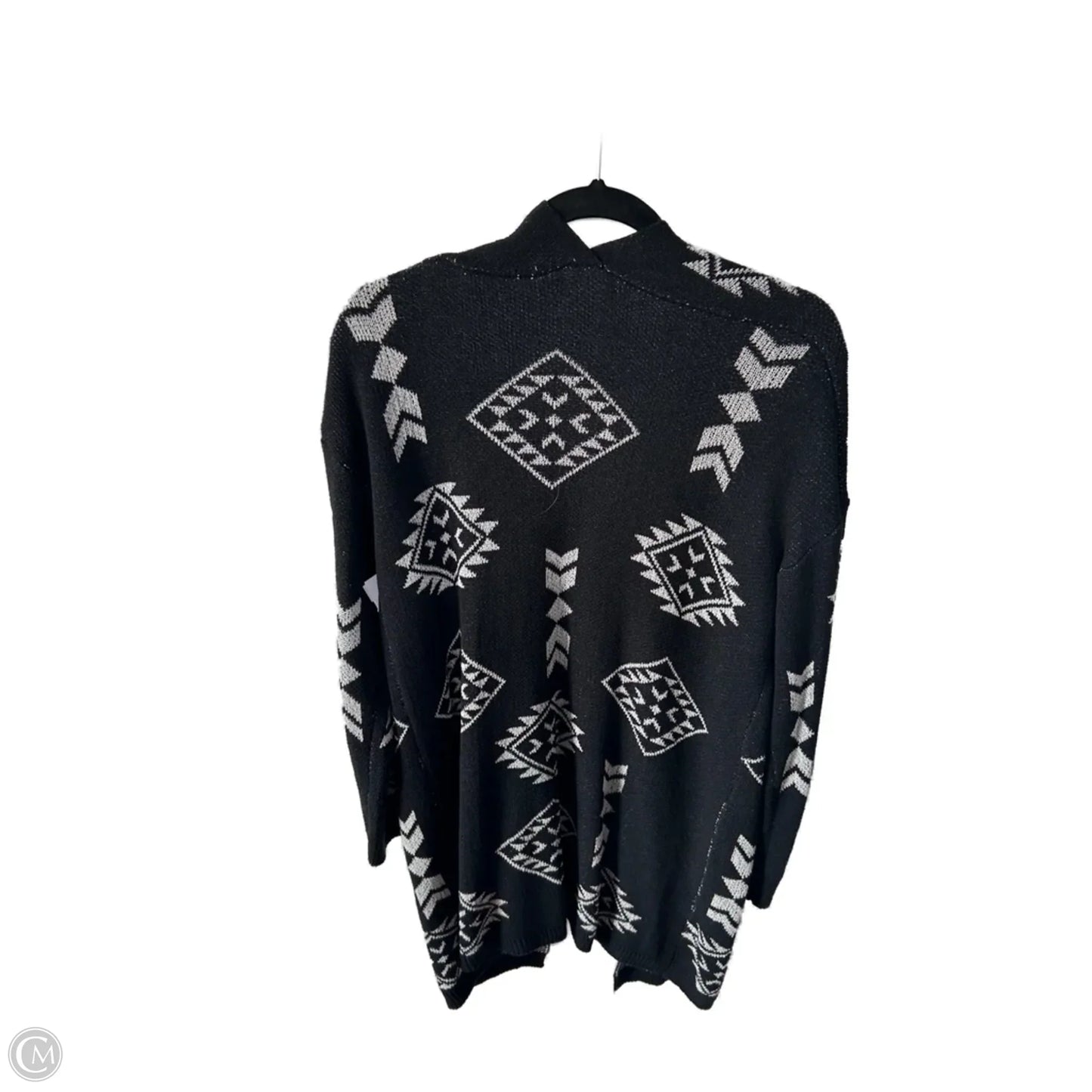 Sweater Cardigan By Fantastic Fawn In Black & White, Size: S