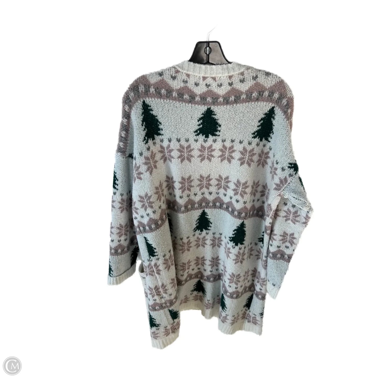 Sweater Cardigan By Maurices In Pink & White, Size: Xxl