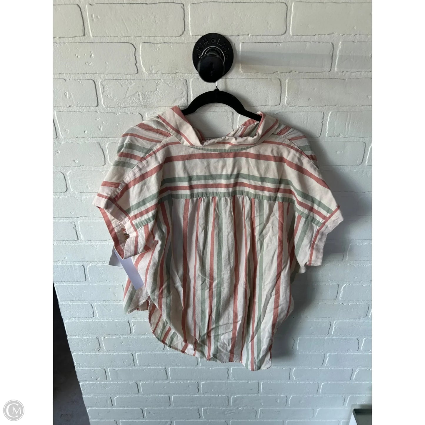 Top Short Sleeve By Madewell In Pink & Red, Size: L