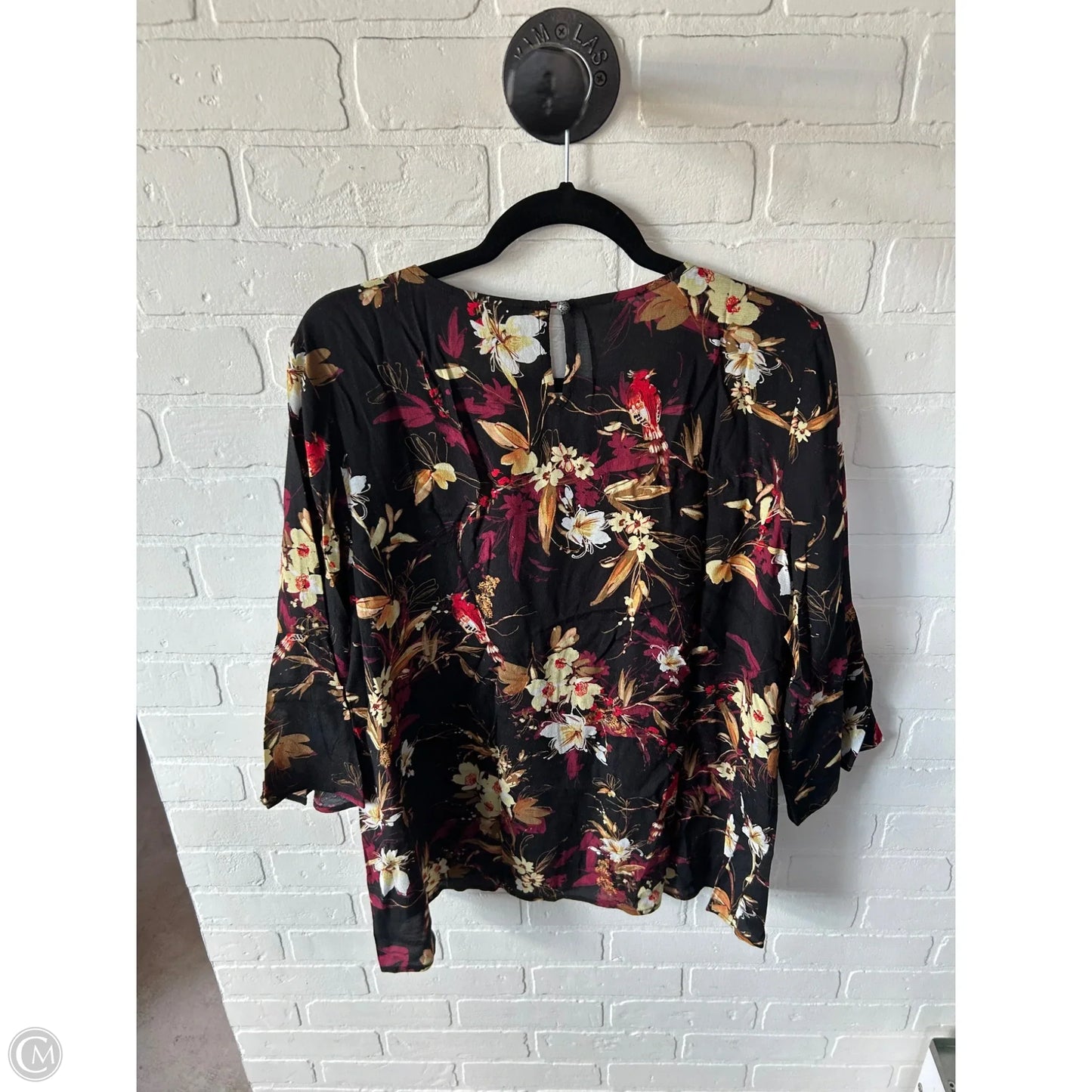 Top 3/4 Sleeve By J. Jill In Black & Red, Size: L