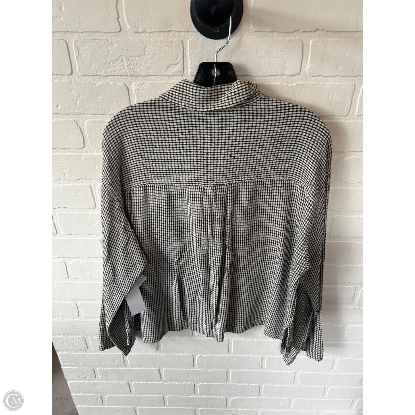 Top Long Sleeve By Max Studio In Black & Grey, Size: M