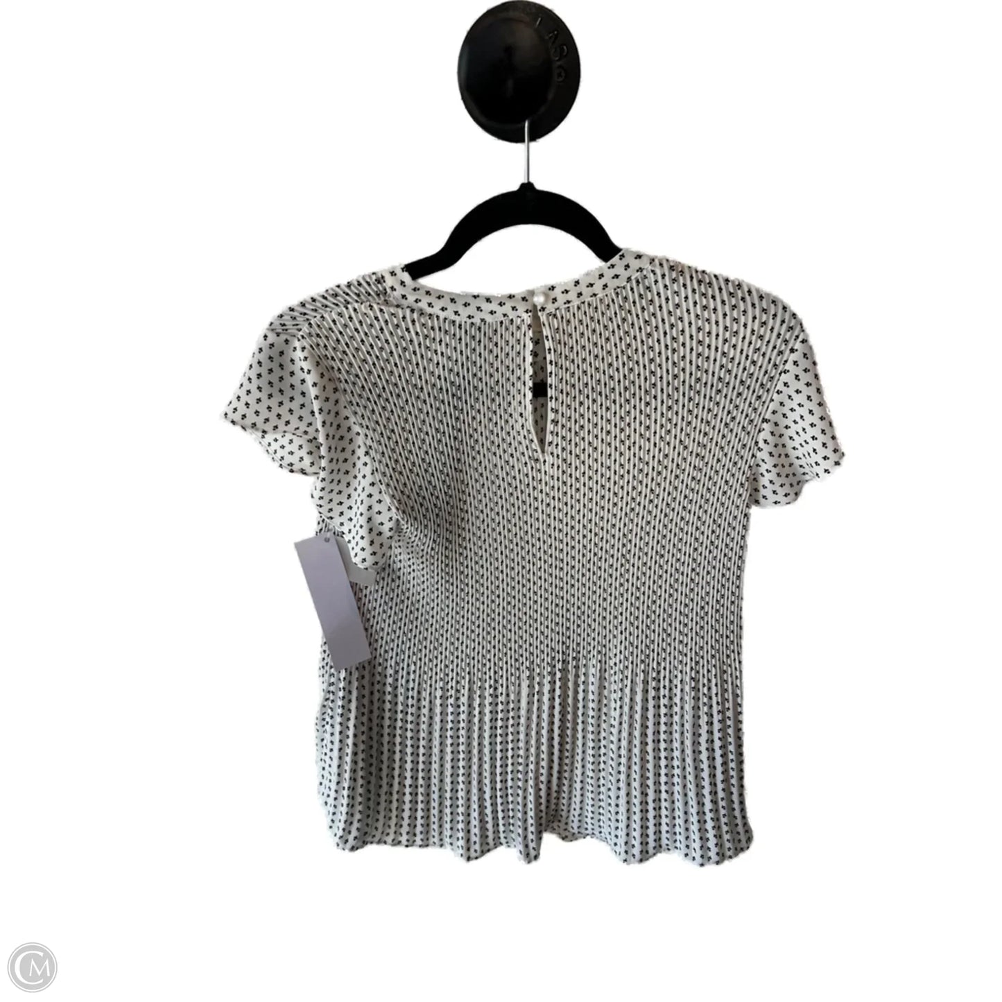 Top Short Sleeve By Adrianna Papell In Black & White, Size: Xs