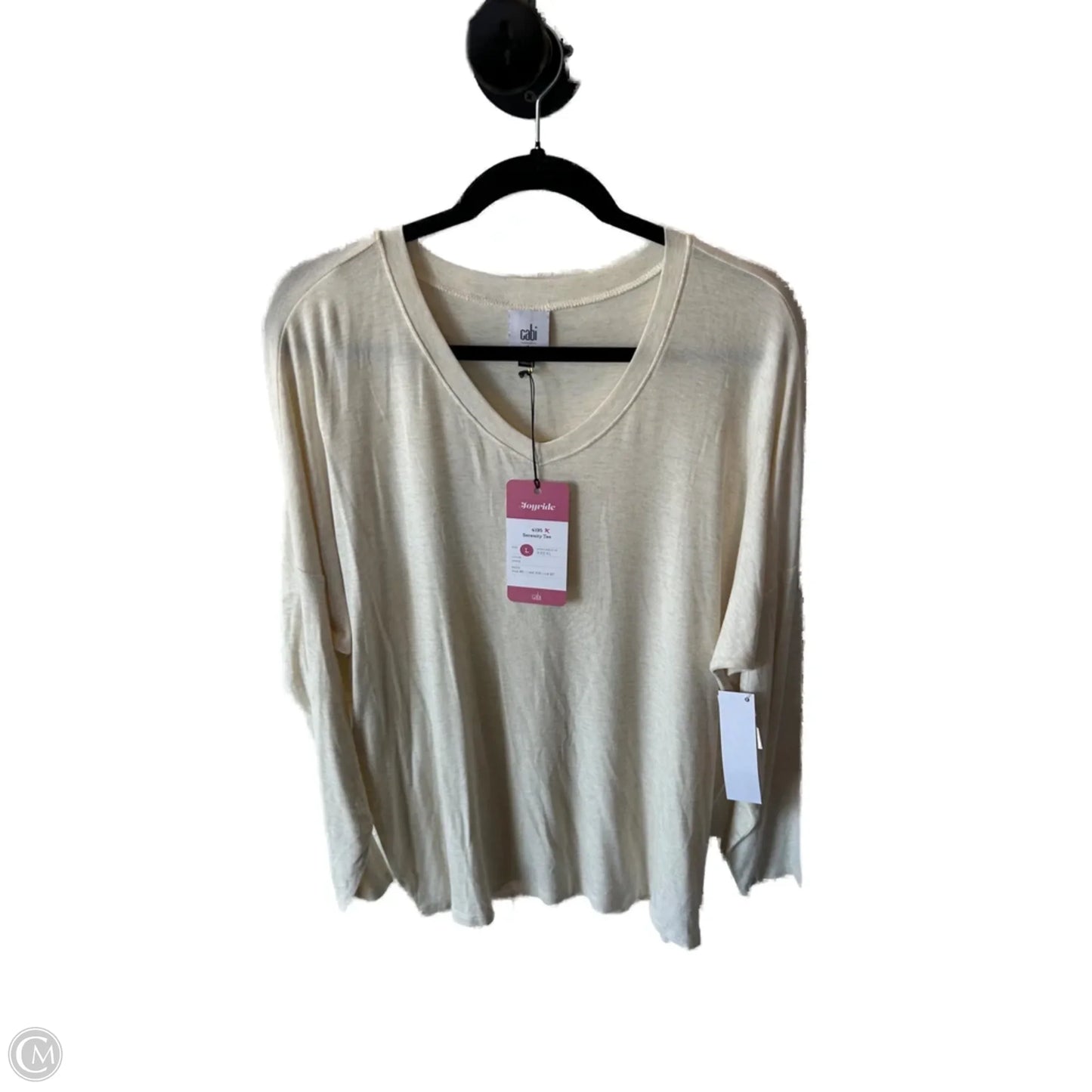Top Long Sleeve Basic By Cabi In Cream, Size: L