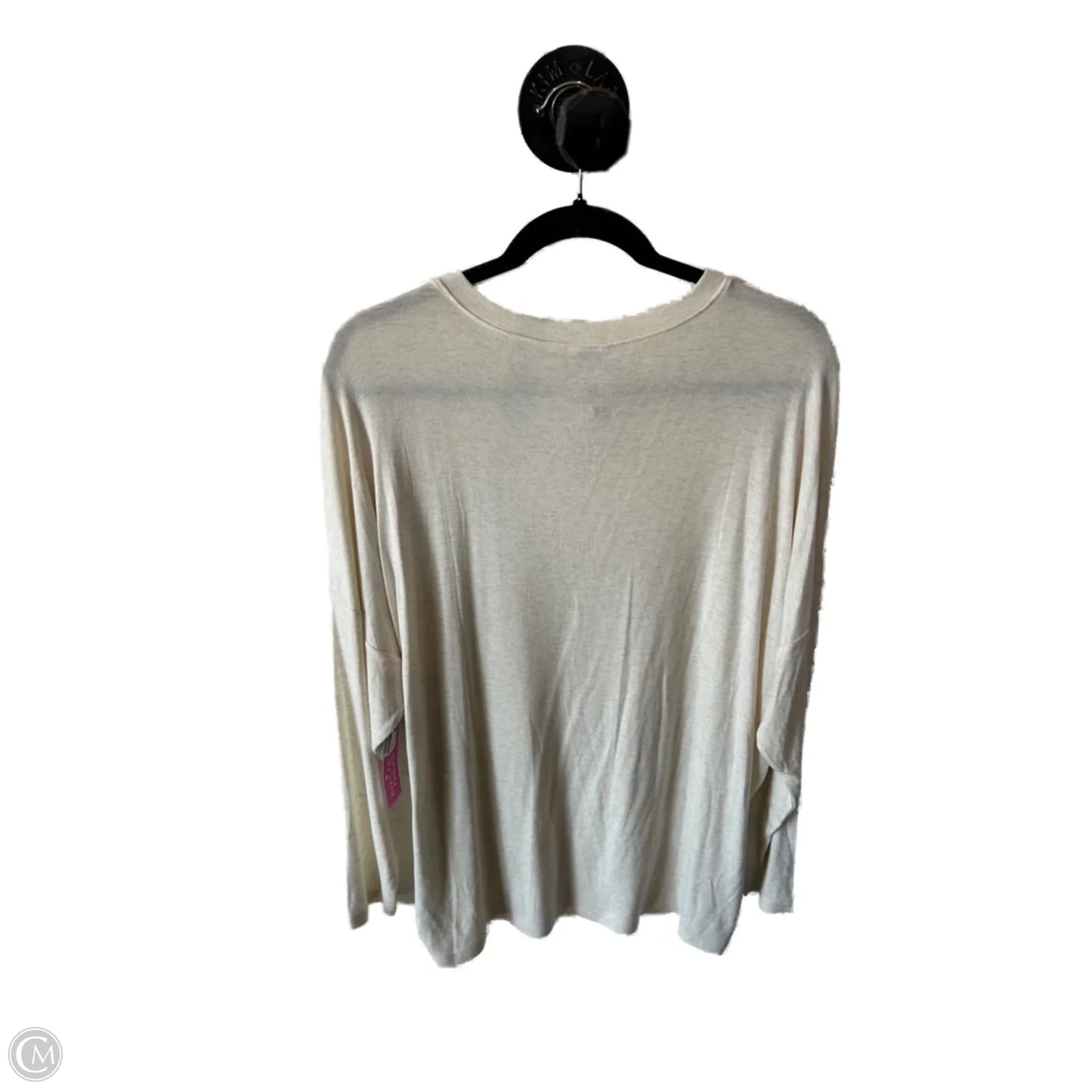Top Long Sleeve Basic By Cabi In Cream, Size: L