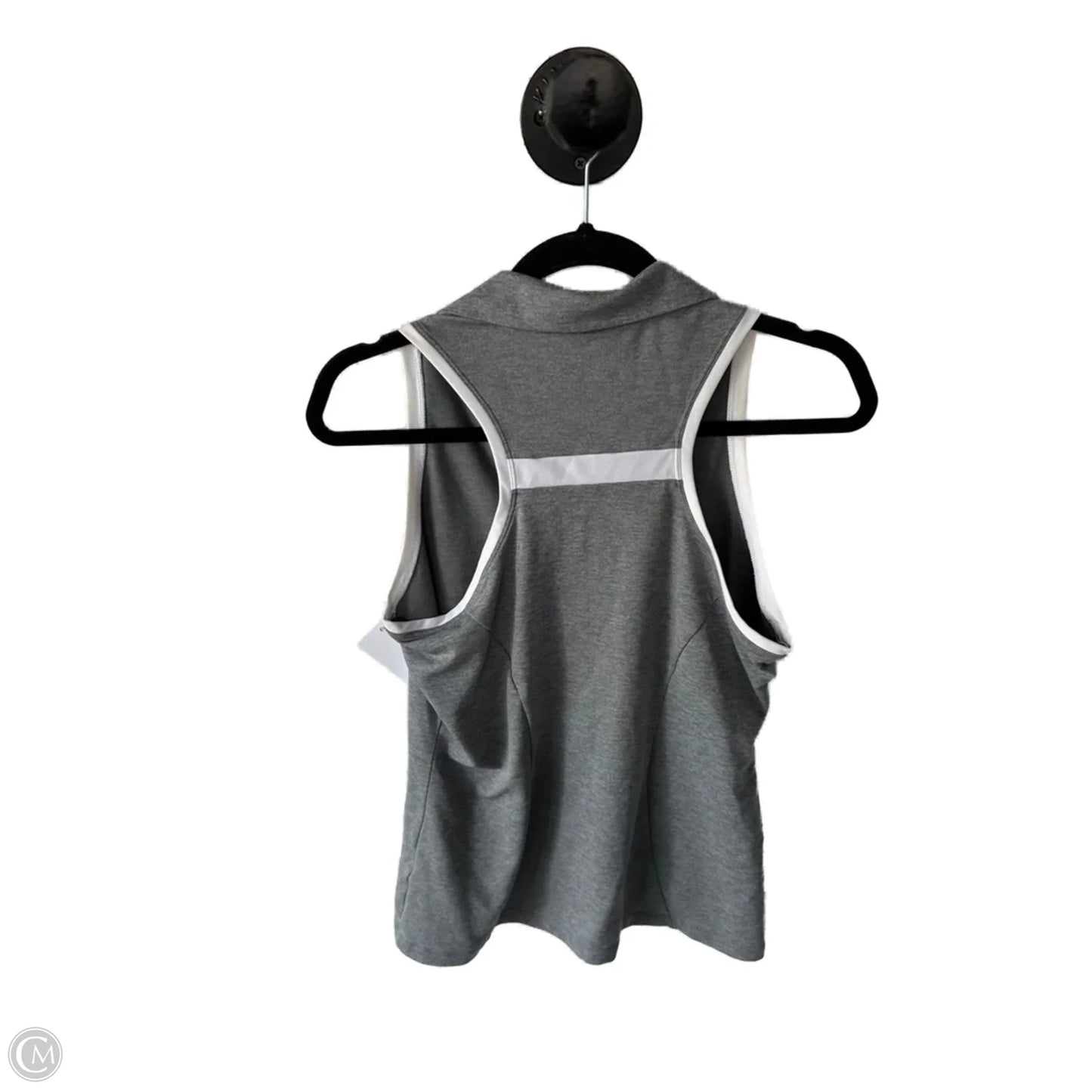 Athletic Tank Top By Nike In Grey & White, Size: M