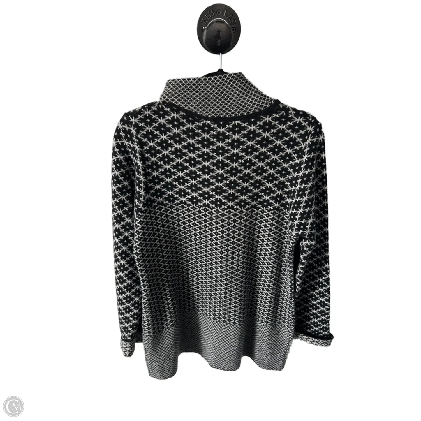 Sweater Cardigan By Clothes Mentor In Black & Grey, Size: L