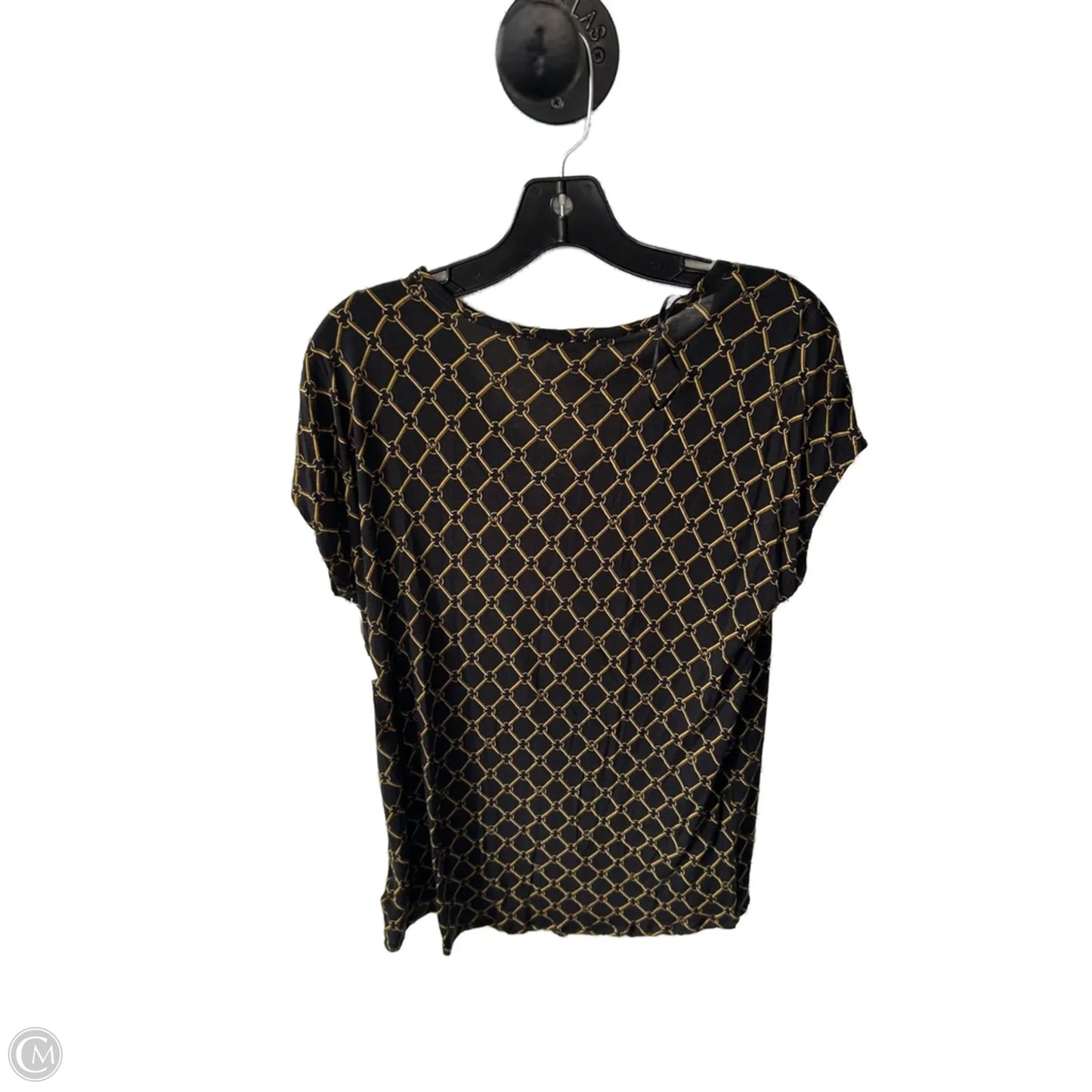 Top Short Sleeve By Michael By Michael Kors In Black & Gold, Size: L