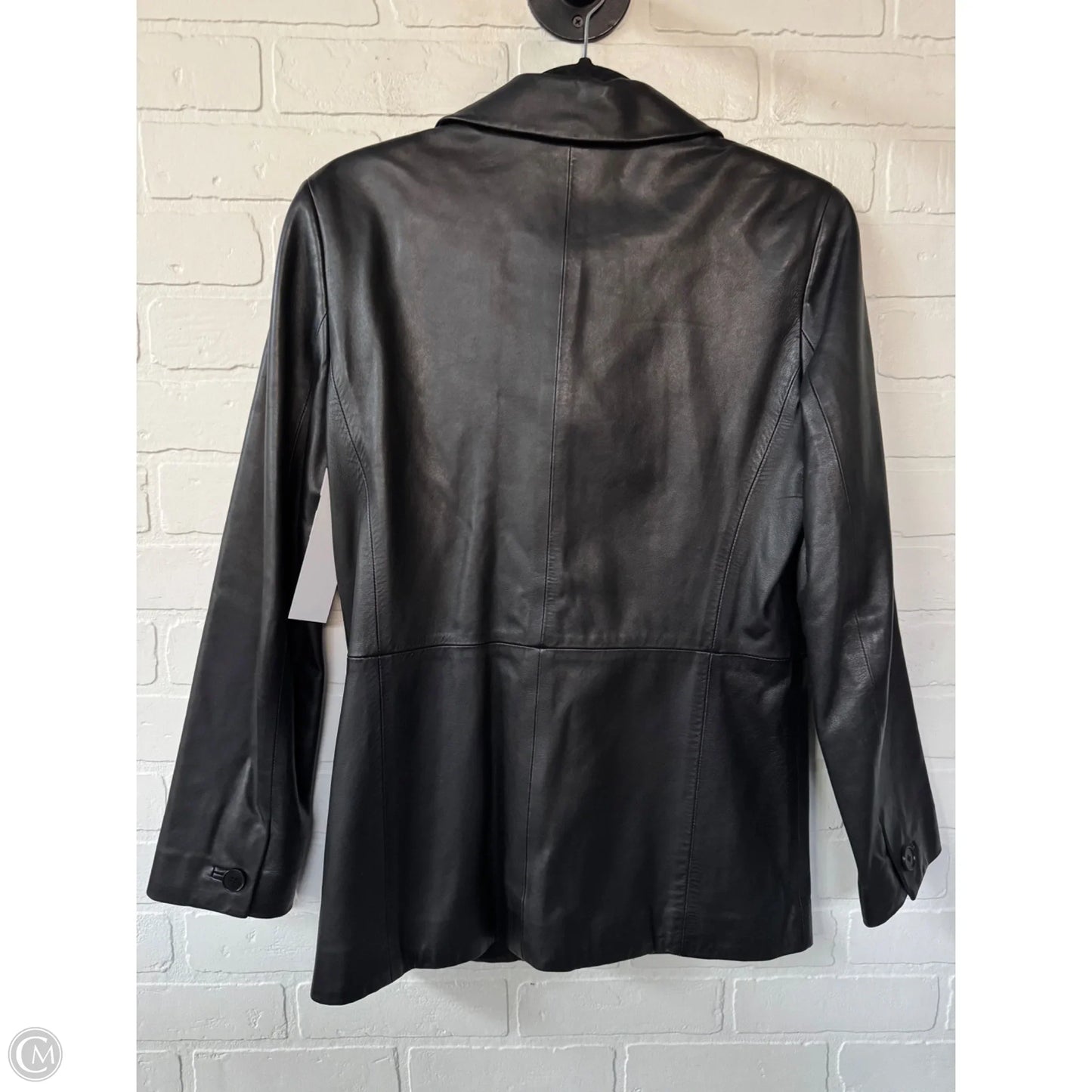Jacket Moto Leather By Dkny In Black, Size: Xs