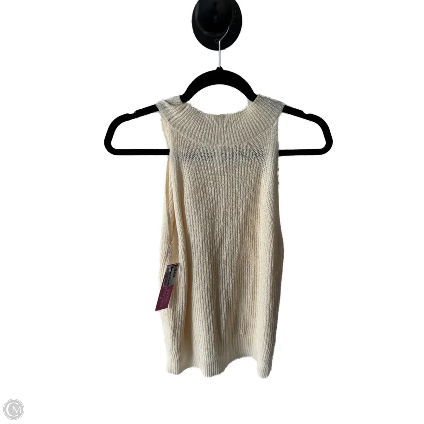 Vest Sweater By Clothes Mentor In Cream, Size: L
