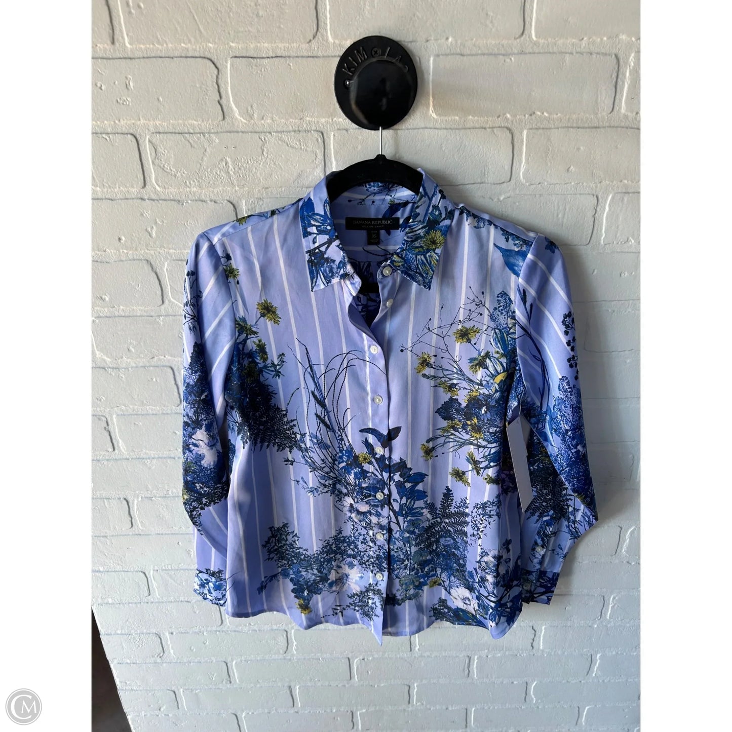 Top Long Sleeve By Banana Republic In Blue, Size: Xsp