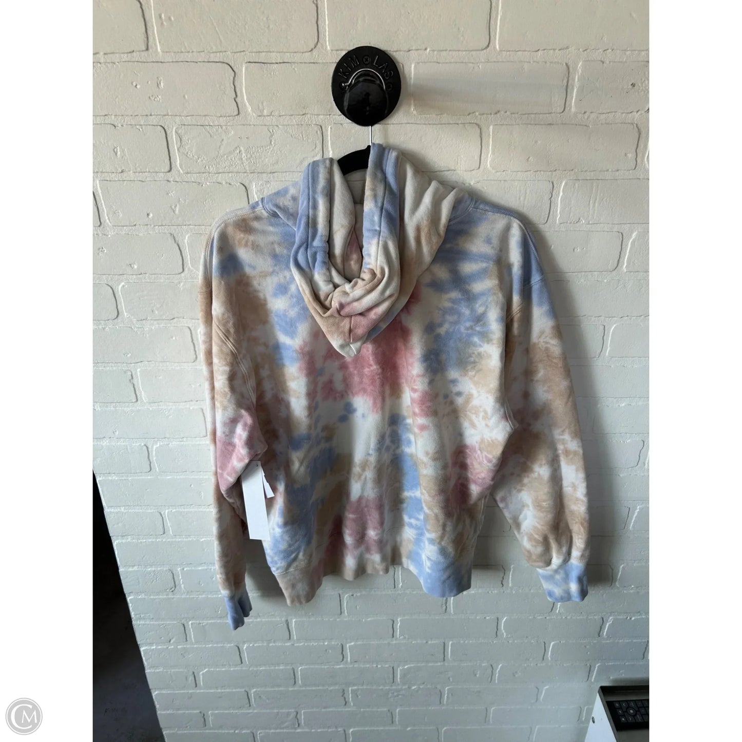 Sweatshirt Hoodie By Champion In Purple & Tan, Size: M