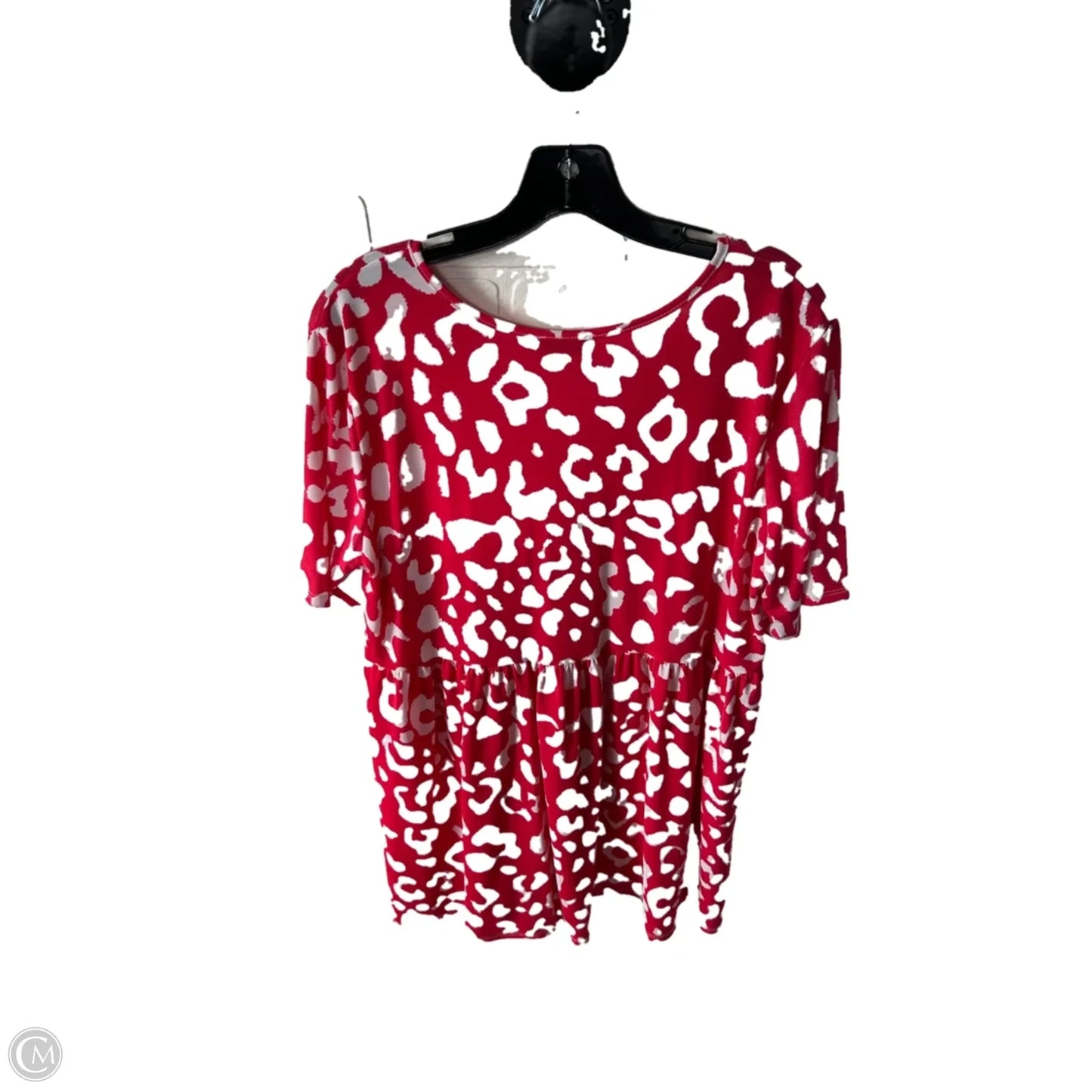 Top Short Sleeve By Heimish Usa In Red & White, Size: 1x