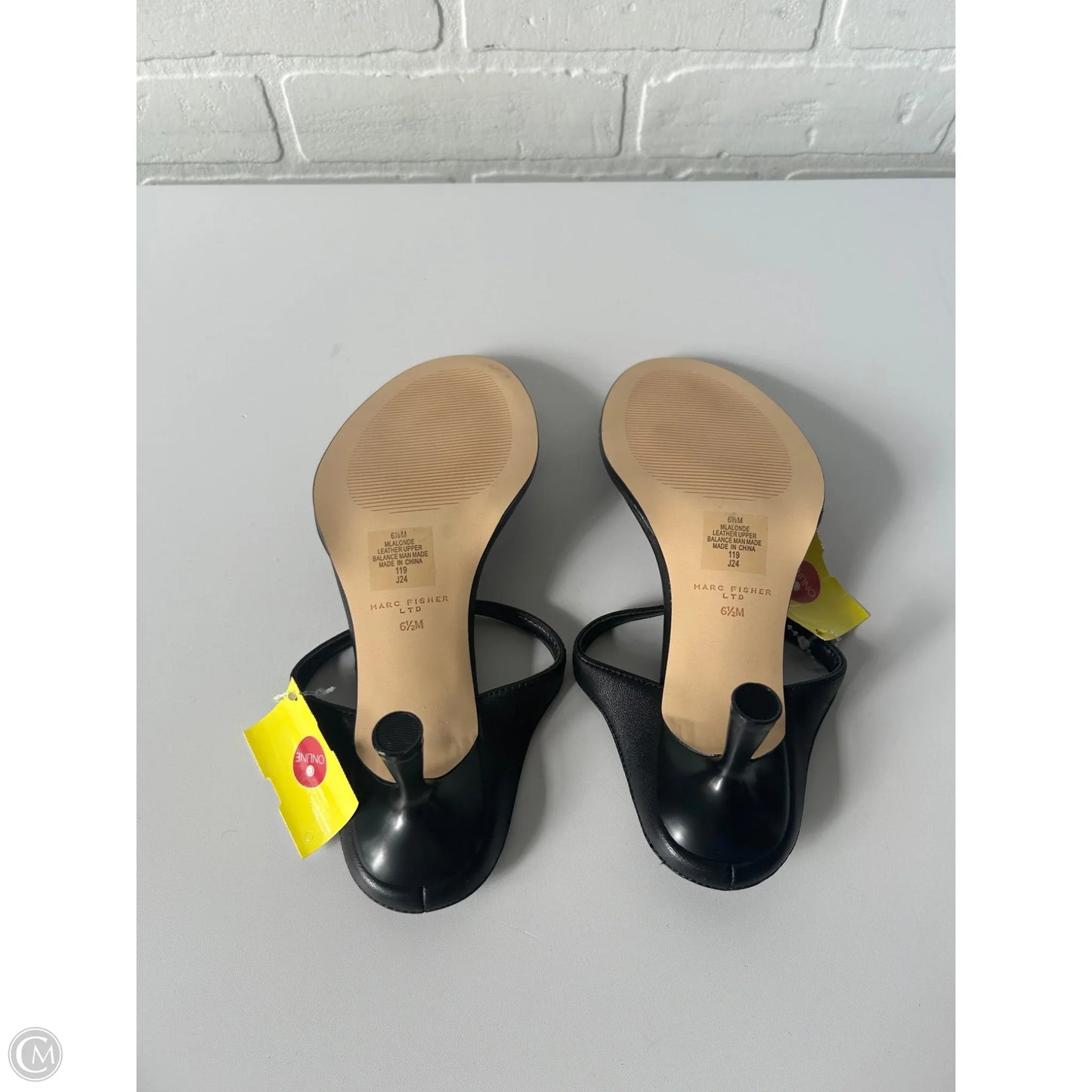Sandals Heels Kitten By Marc Fisher In Black, Size: 6.5