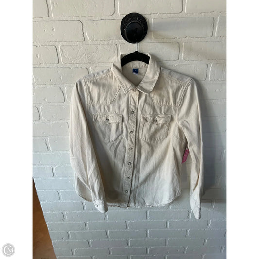 Top Long Sleeve By Old Navy In Cream, Size: S