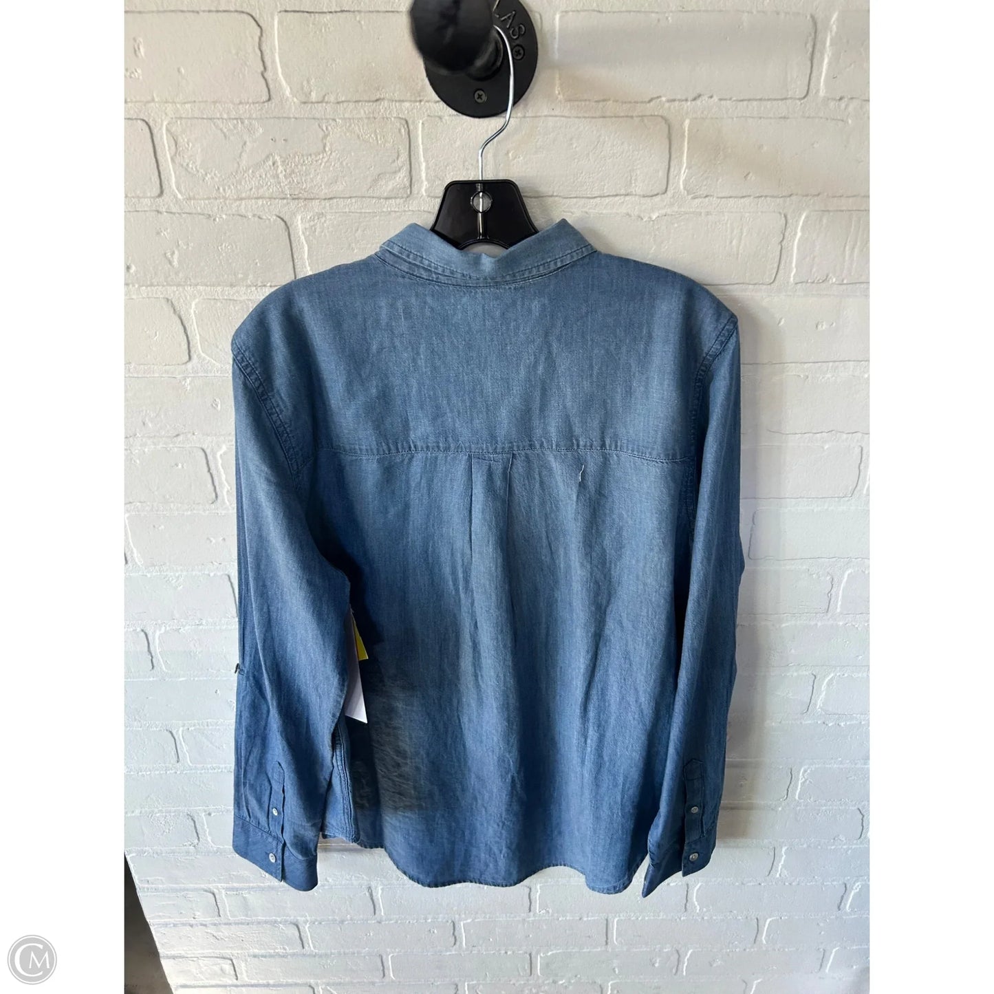 Top Long Sleeve By Caslon In Blue Denim, Size: L
