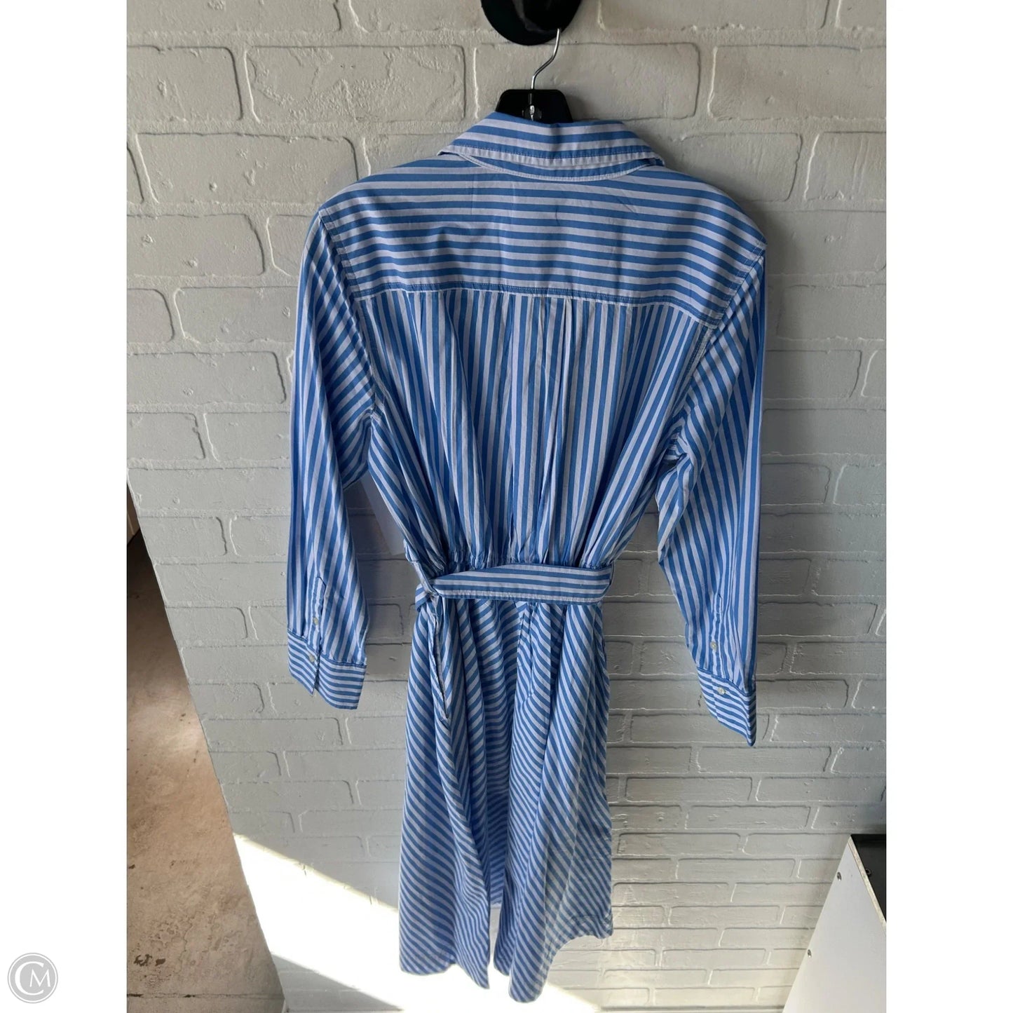 Dress Casual Midi By Free Assembly In Blue & White, Size: L