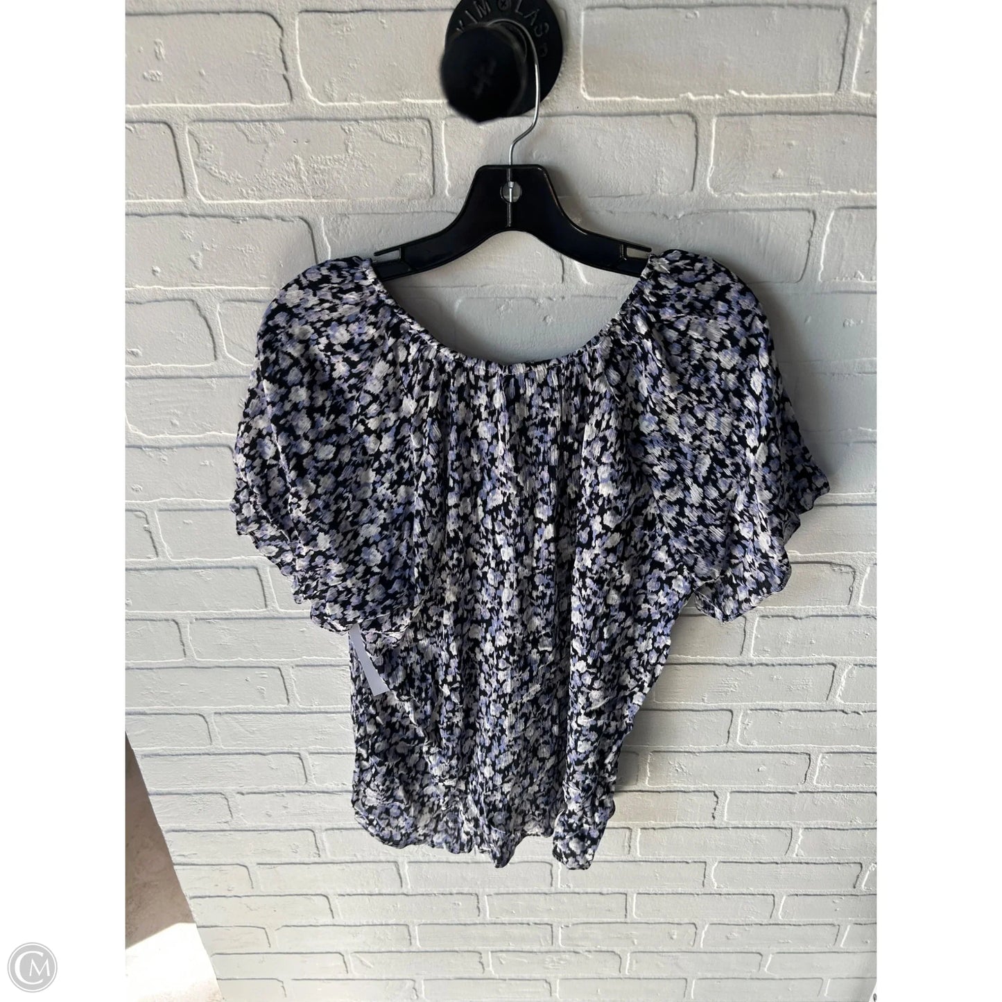 Top Short Sleeve By Bobeau In Black & Purple, Size: Xl