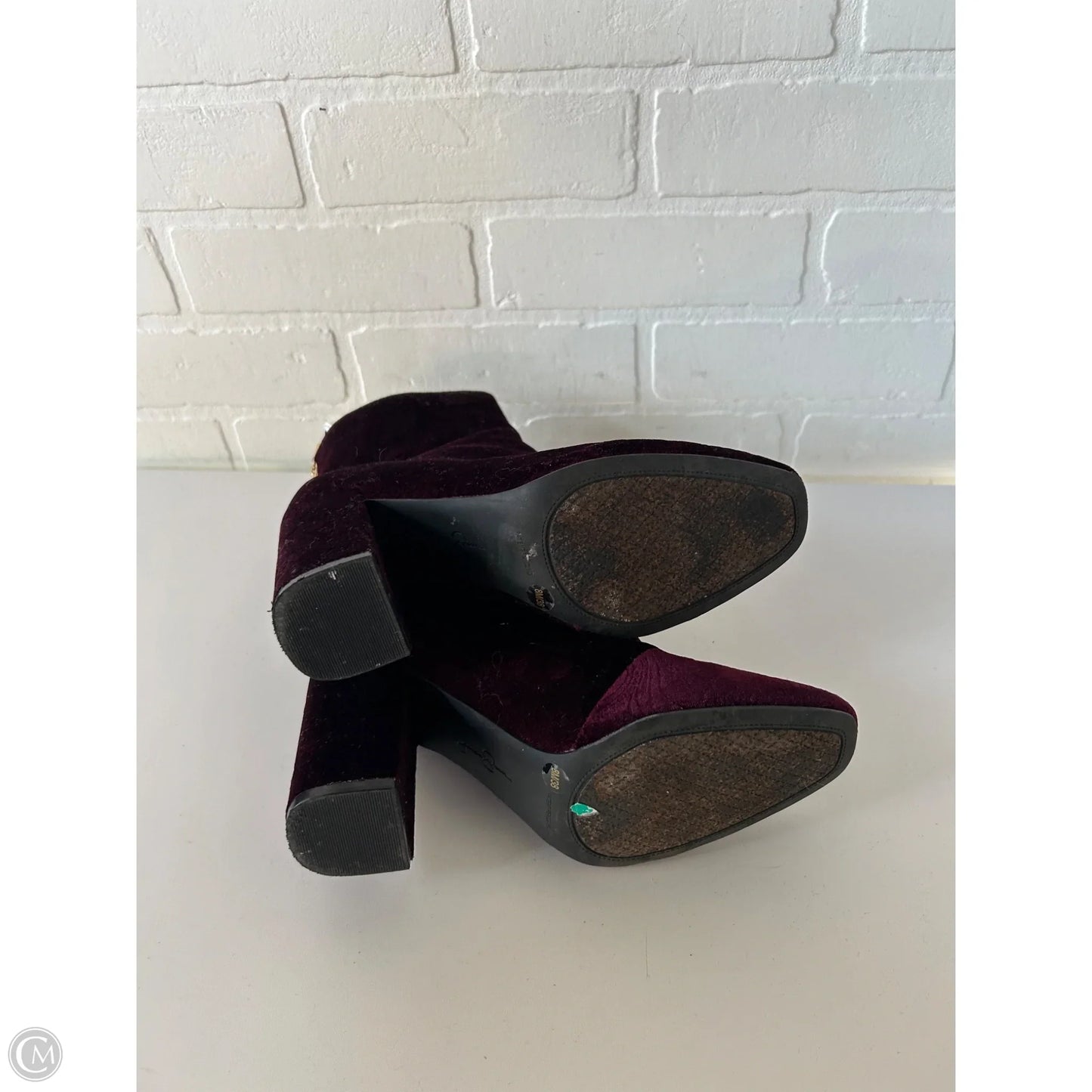 Boots Ankle Heels By Jessica Simpson In Maroon, Size: 8