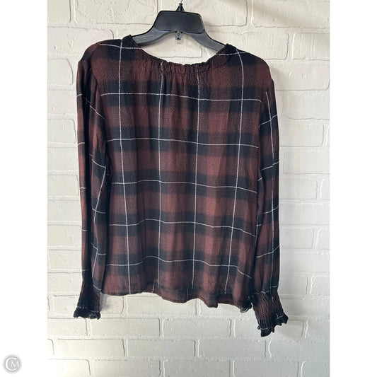 Top Long Sleeve By Cloth & Stone In Black & Brown, Size: M