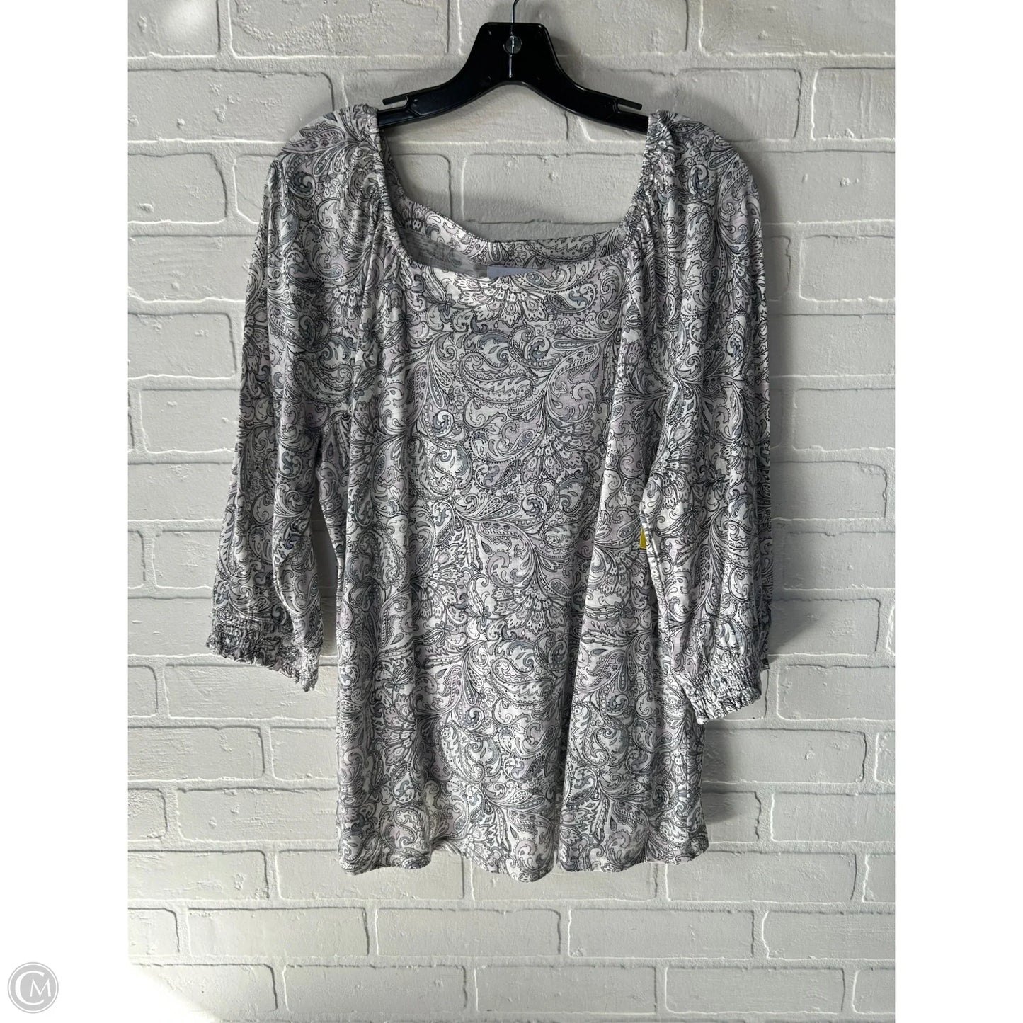 Top 3/4 Sleeve By J. Jill In Grey & Purple, Size: M