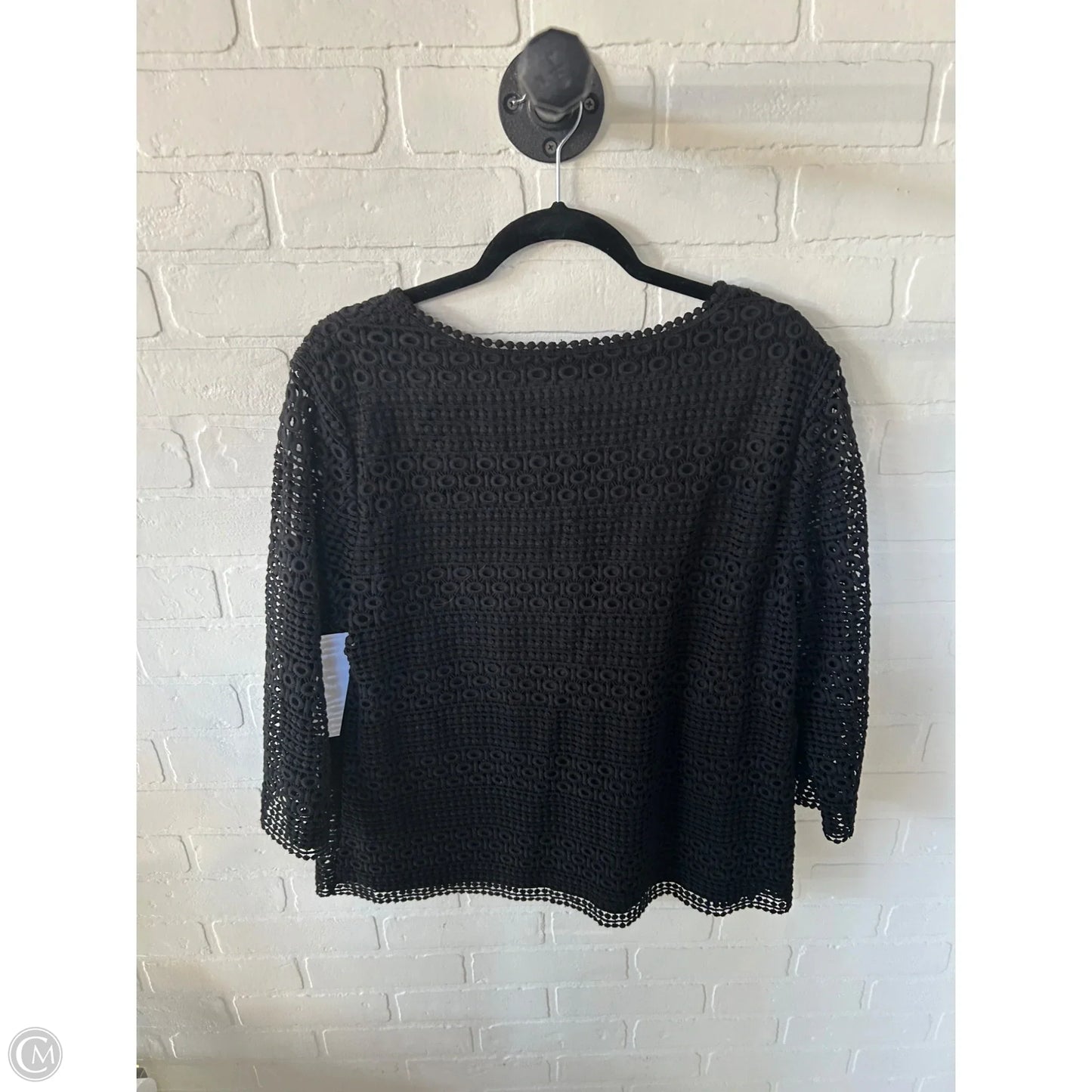 Top Long Sleeve By Talbots In Black, Size: L