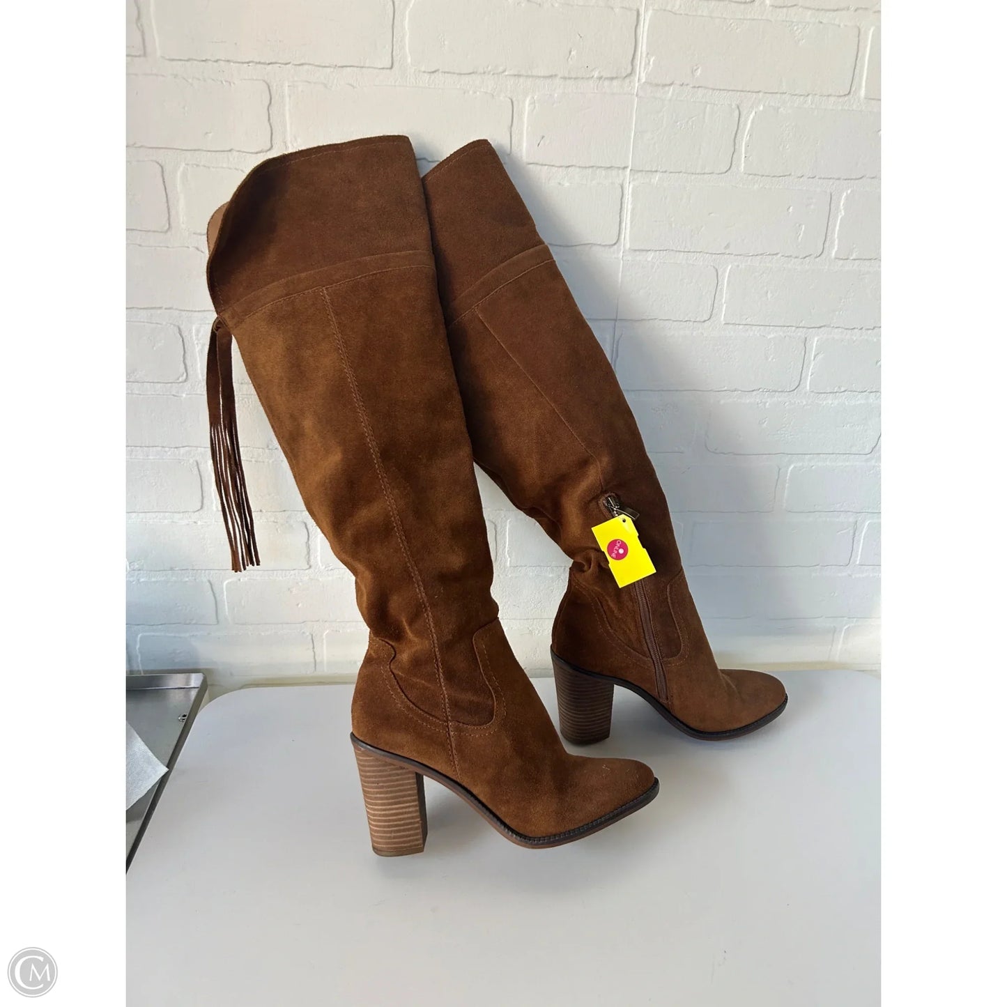 Boots Over-the-knee Heels By Franco Sarto In Brown, Size: 9