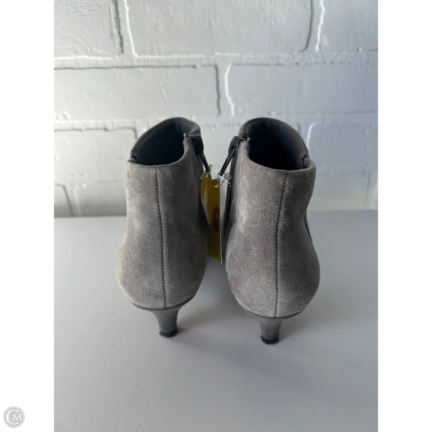 Boots Ankle Heels By Clarks In Grey, Size: 5