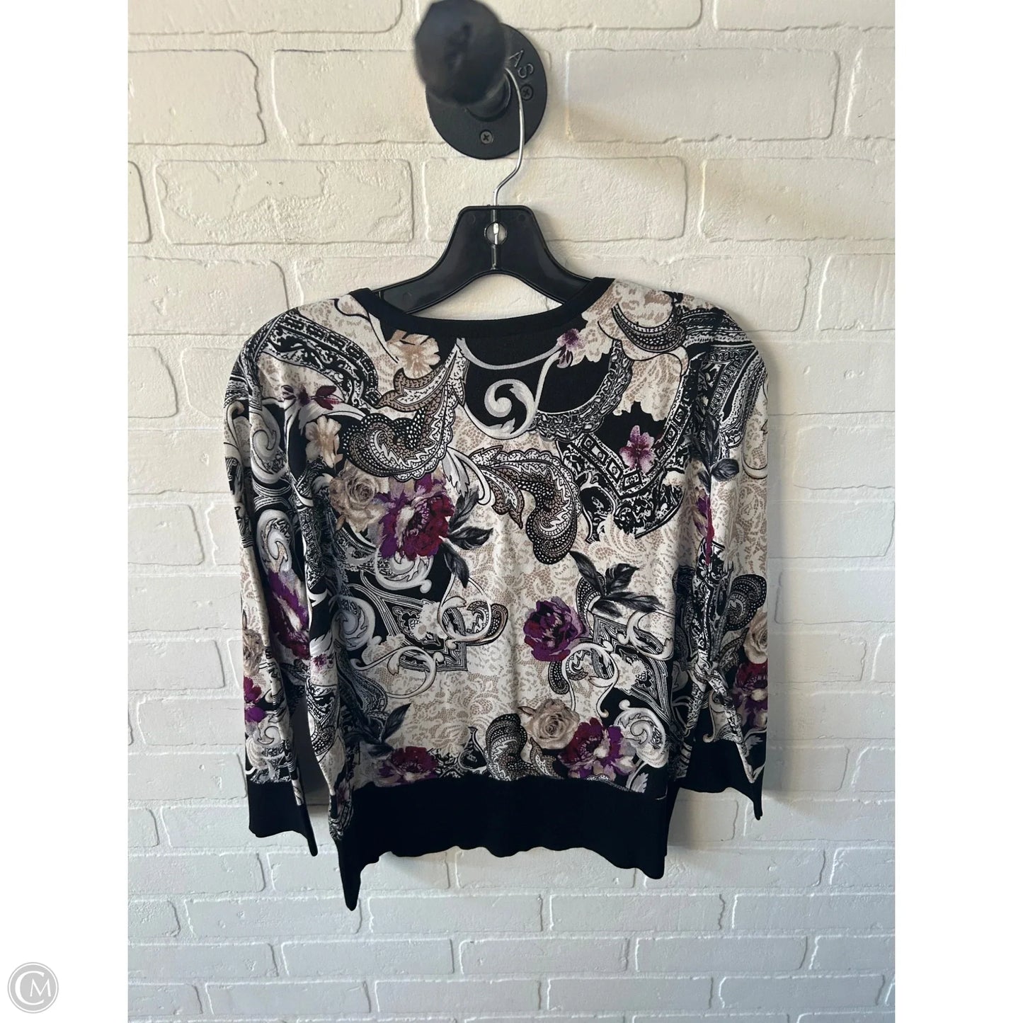 Sweater Cardigan By White House Black Market In Black & Tan, Size: Xl