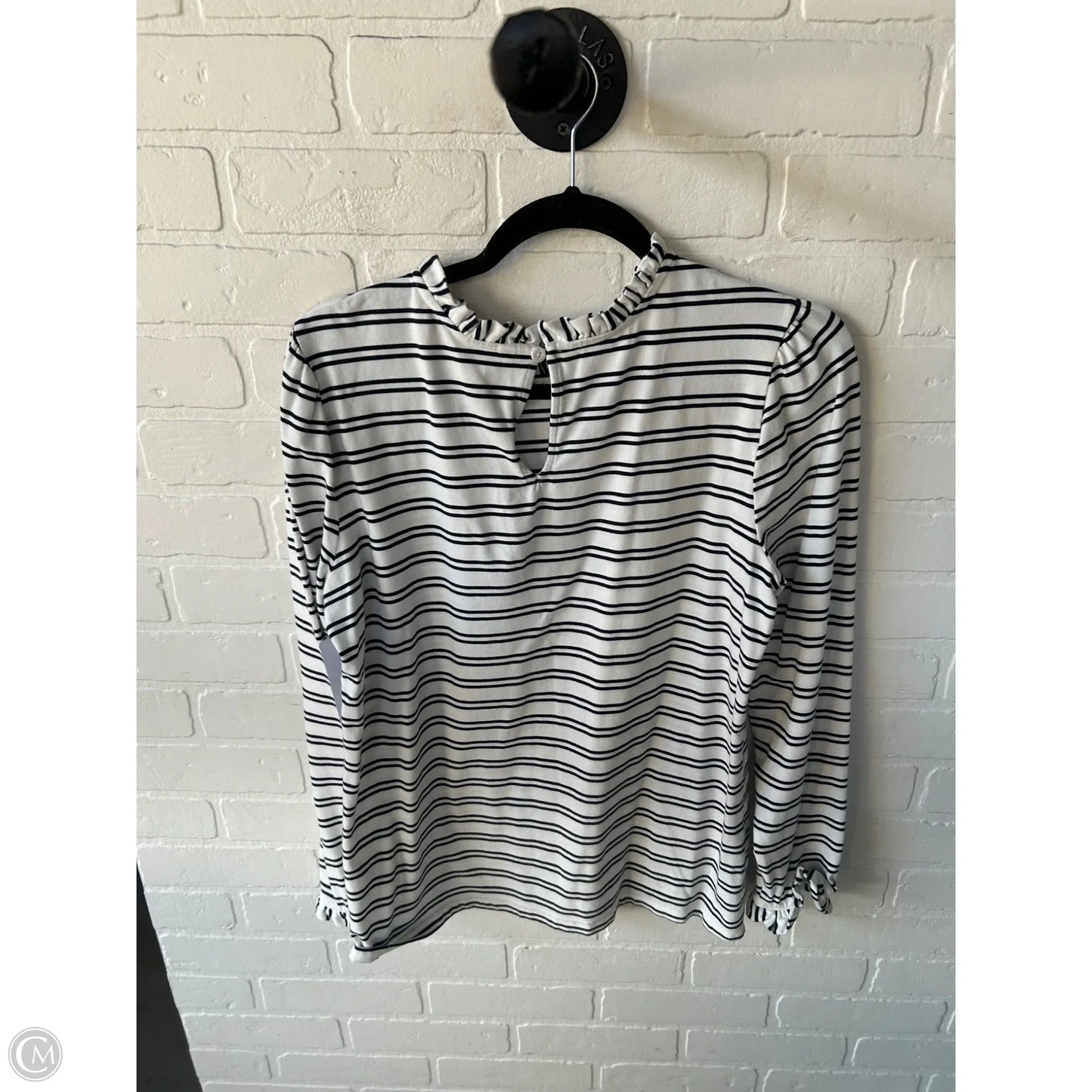 Top Long Sleeve By Caslon In Black & White, Size: L