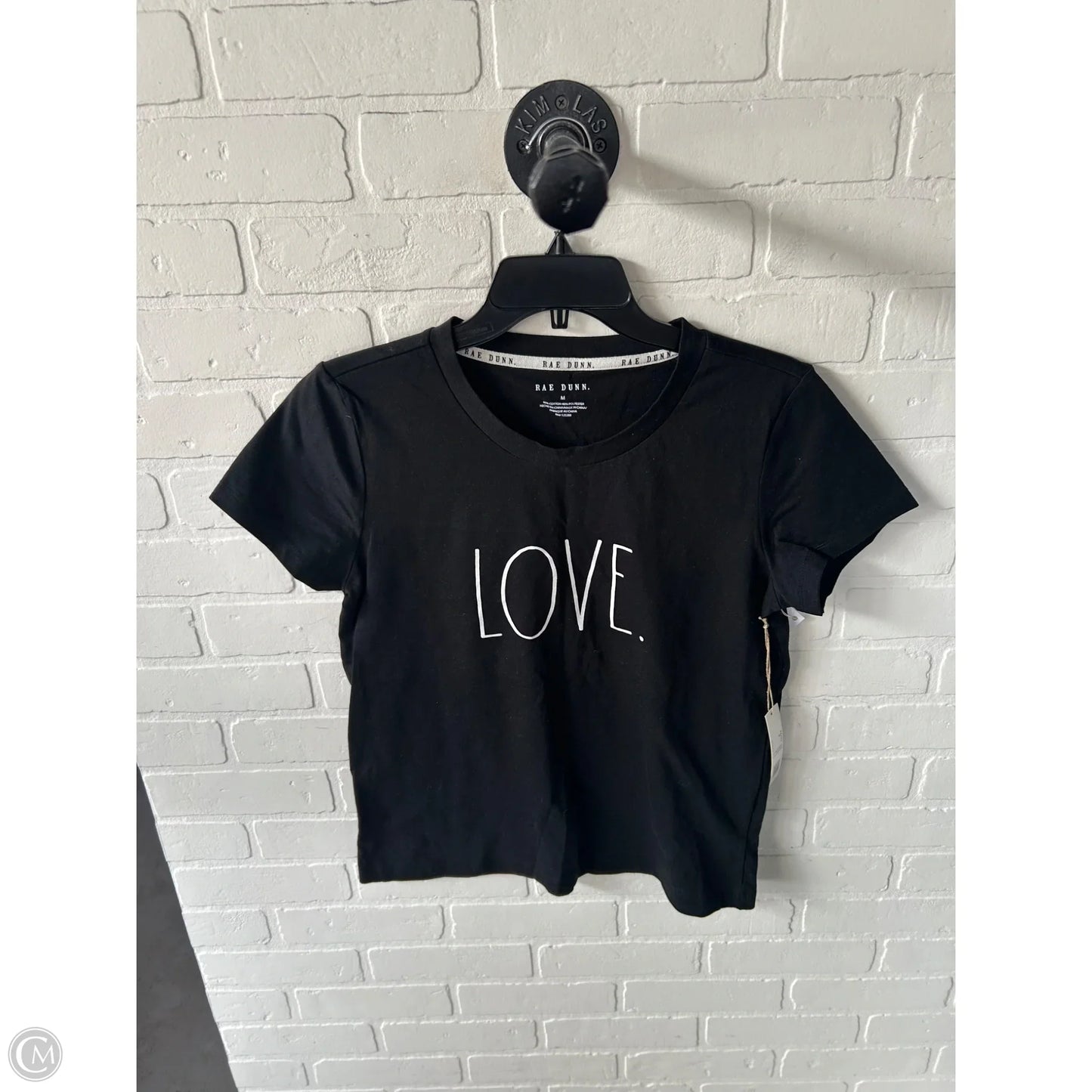 Top Short Sleeve Basic By Rae Dunn In Black & White, Size: M