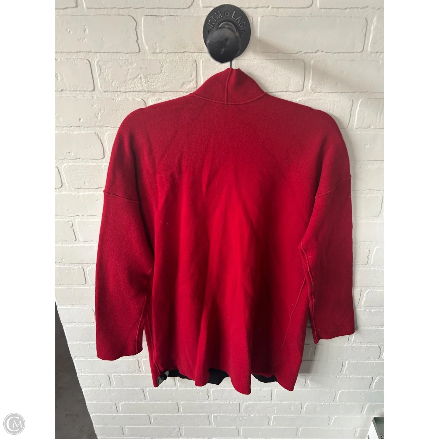 Sweater Cardigan By J. Jill In Black & Red, Size: S